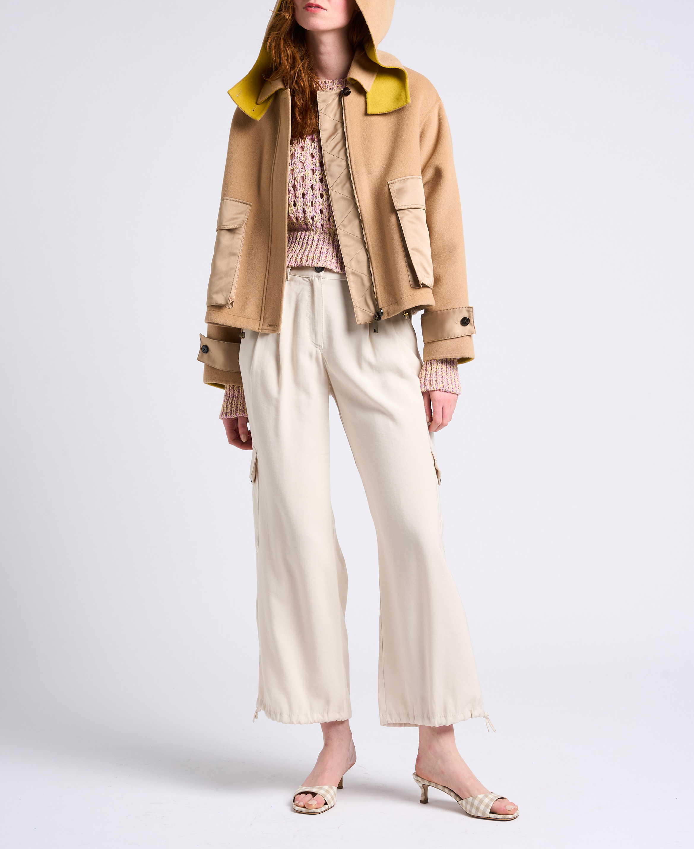 Grobstrickpullover mit Ajour-Muster MAX&Co. Rosa