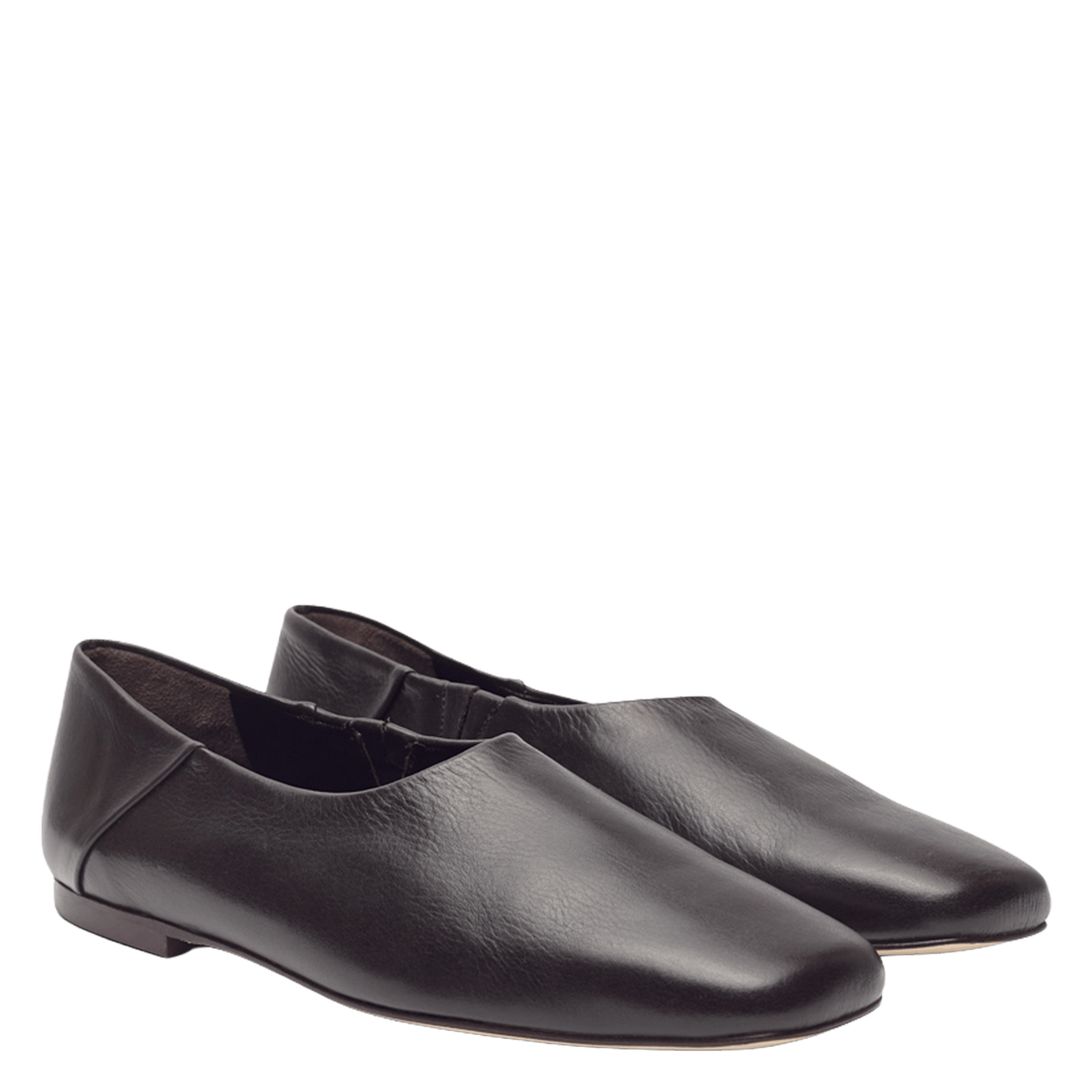 Leather ballet pumps AUGUSTA Brown