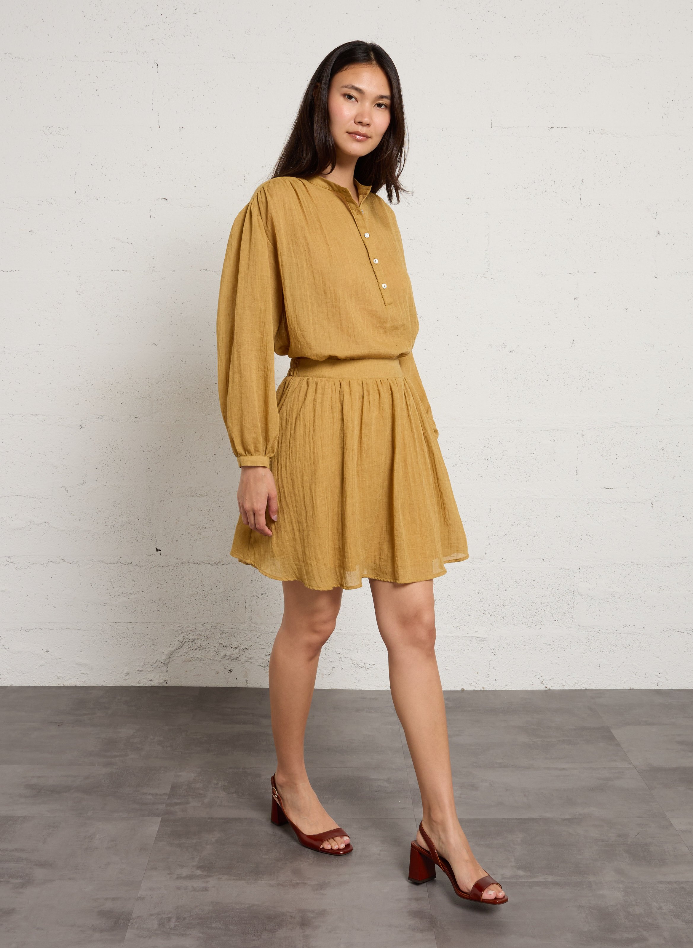 Flared midi skirt JC SOPHIE Brown