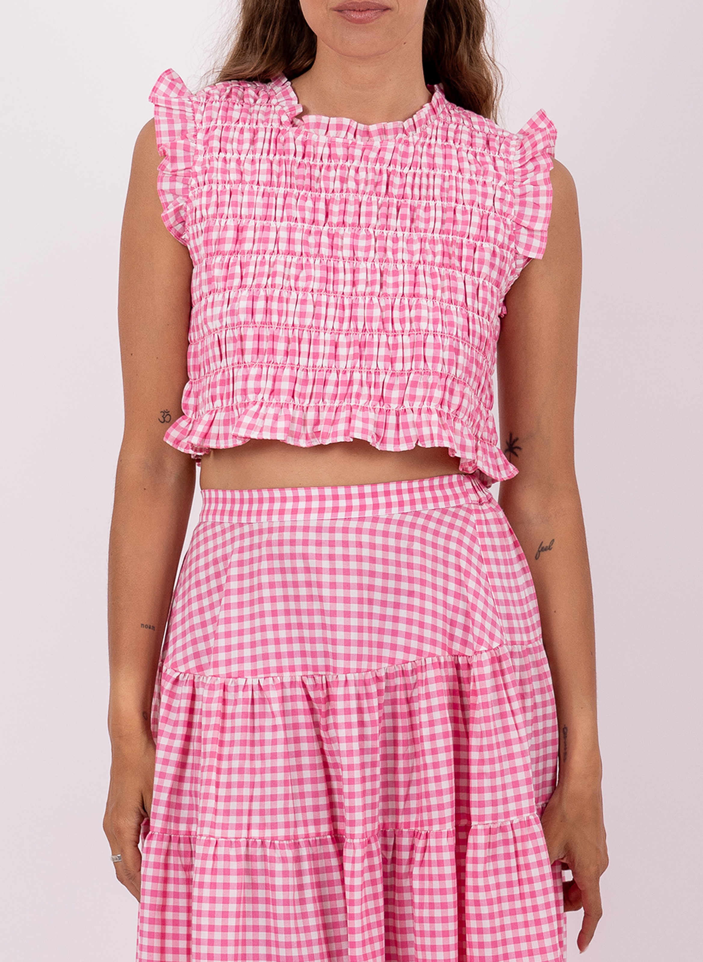 Gerade geschnittenes Rundhals-Top aus Baumwoll-Mix SUNDRESS Rosa