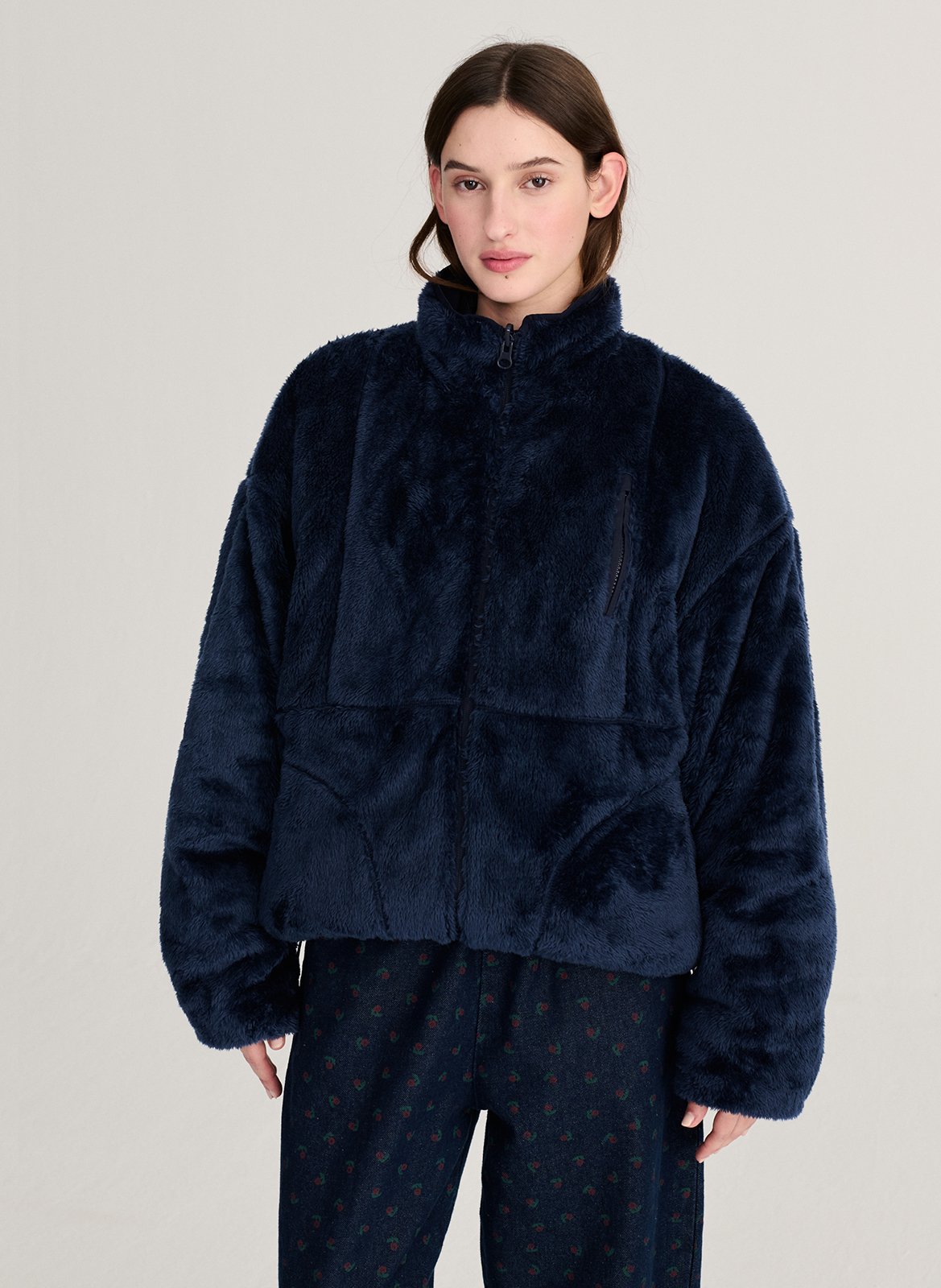 Omkeerbare color block jas met opstaande kraag BOBO CHOSES Bruin