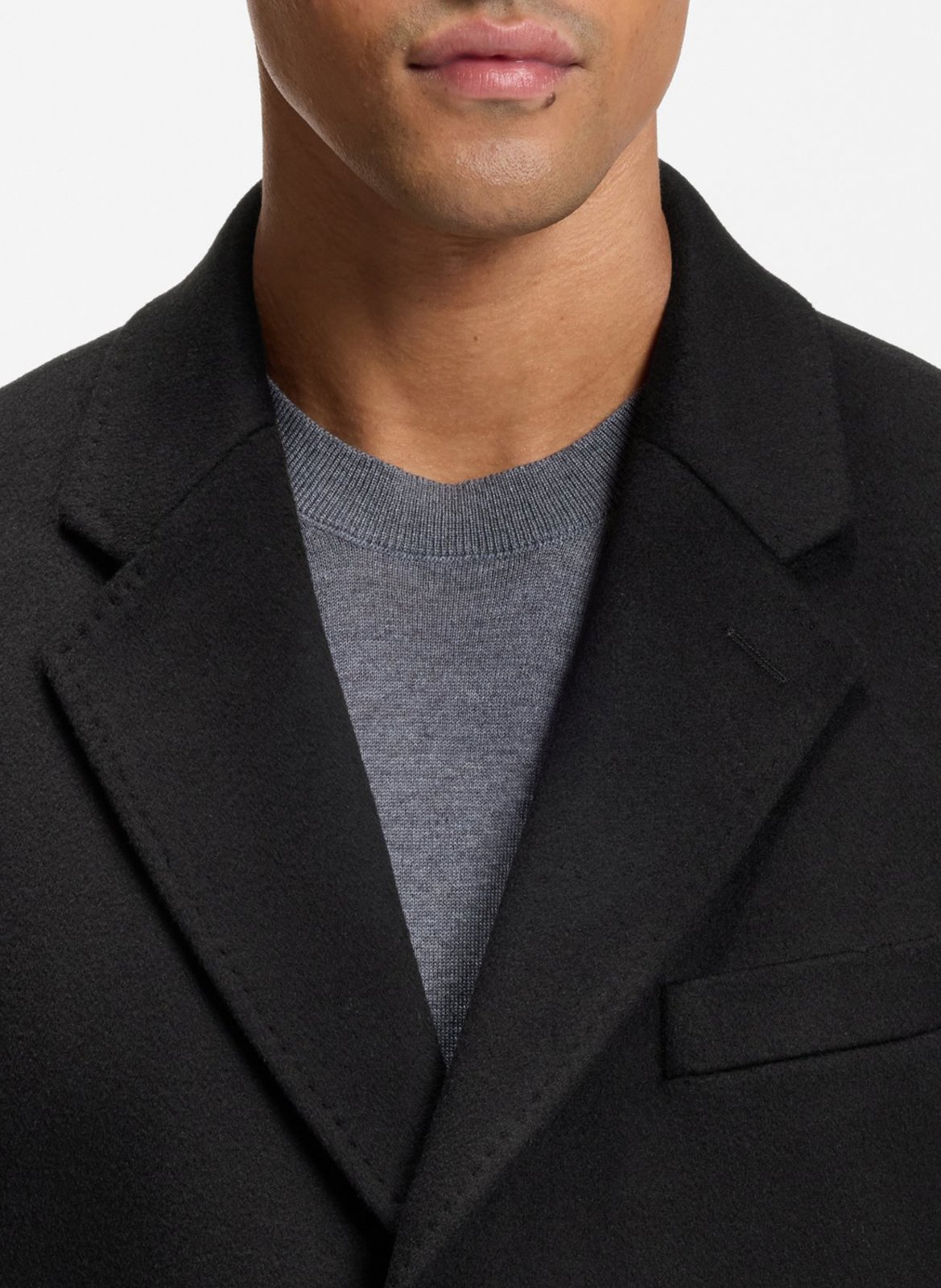 Straight coat with tailored collar in blended recycled wool BOSS Black