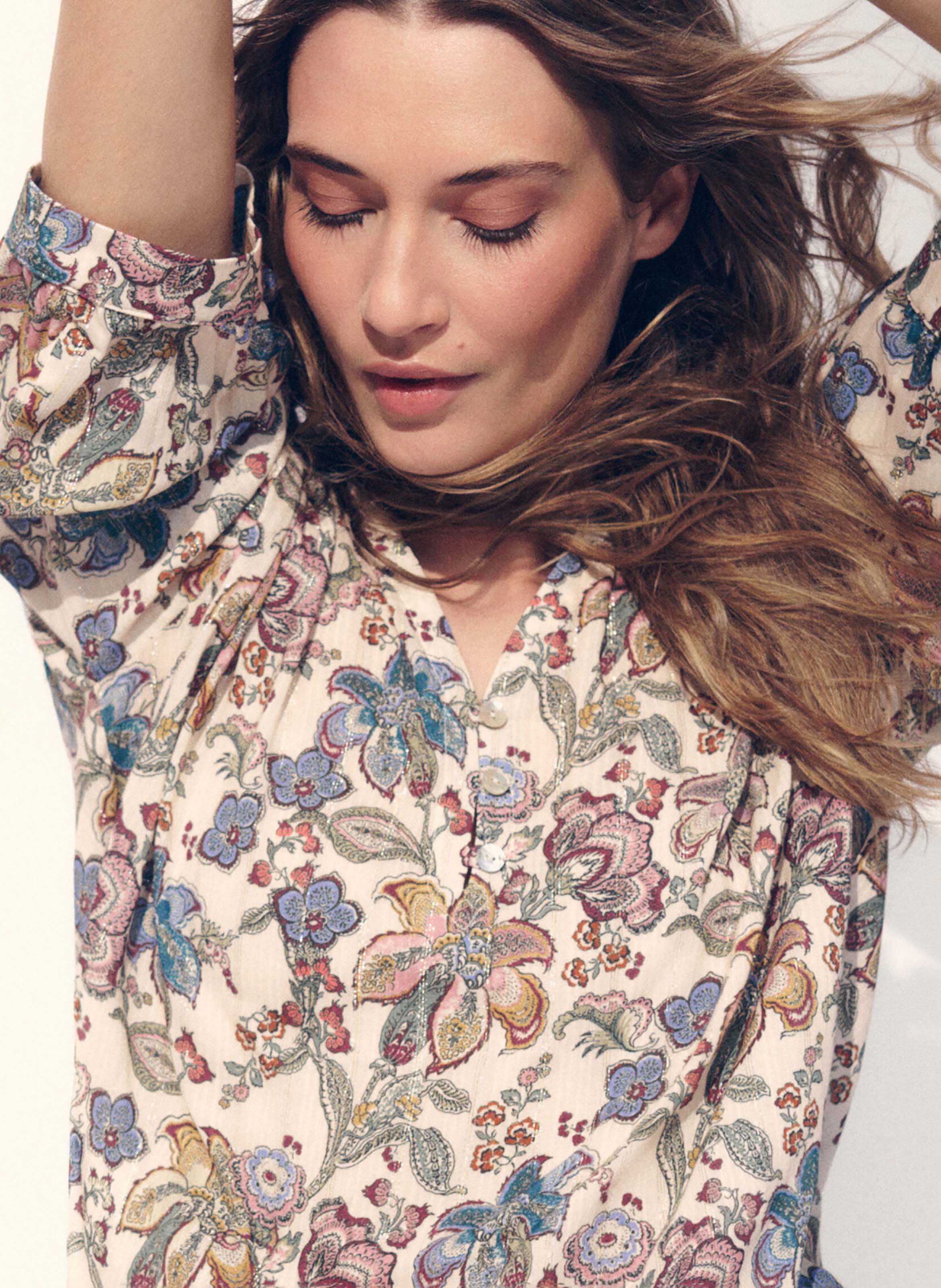 Fließende Bluse mit Print CAROLL Mehrfarbig