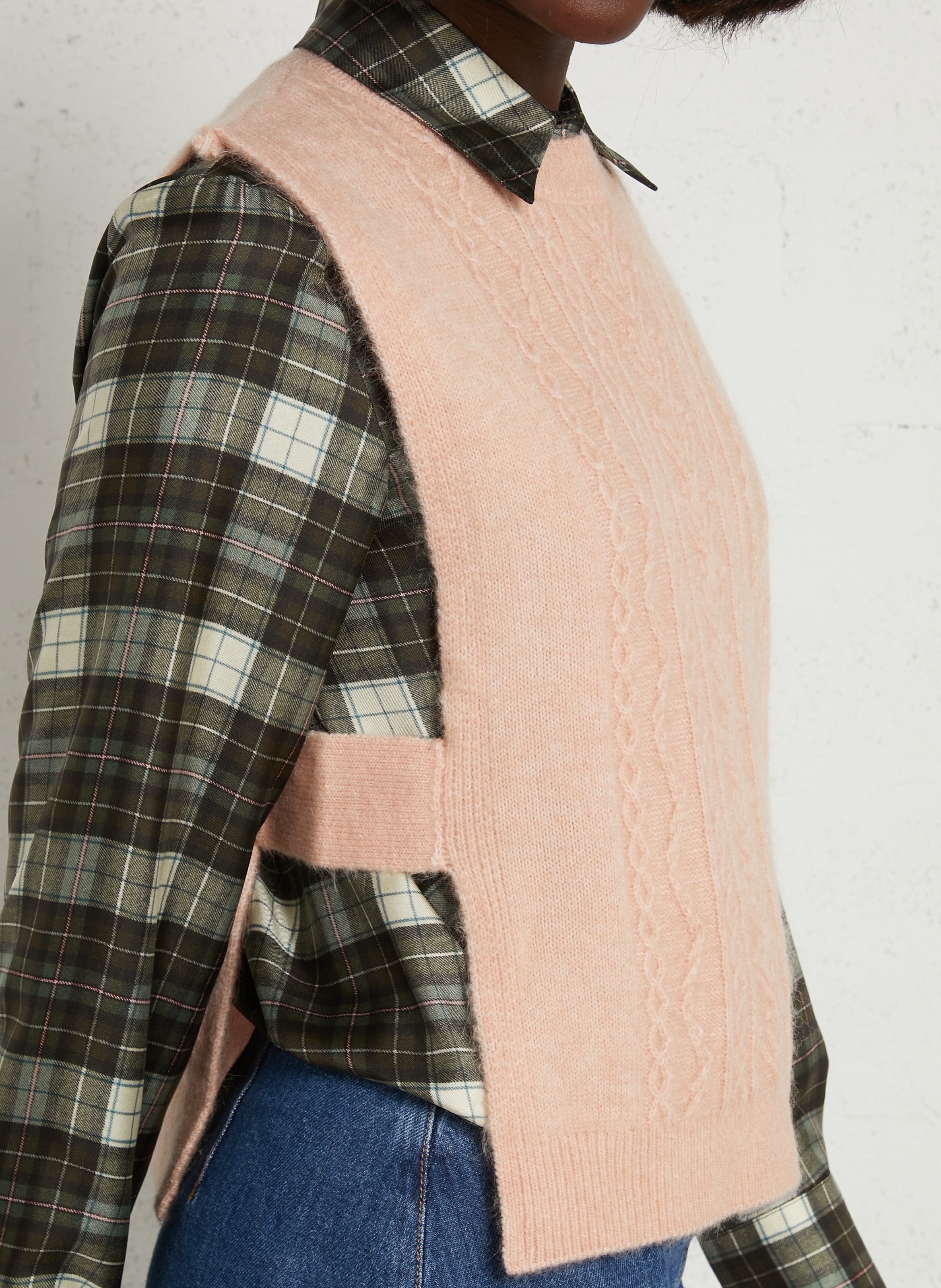 Pull col rond en laine mélangée LOUISE MISHA Rose
