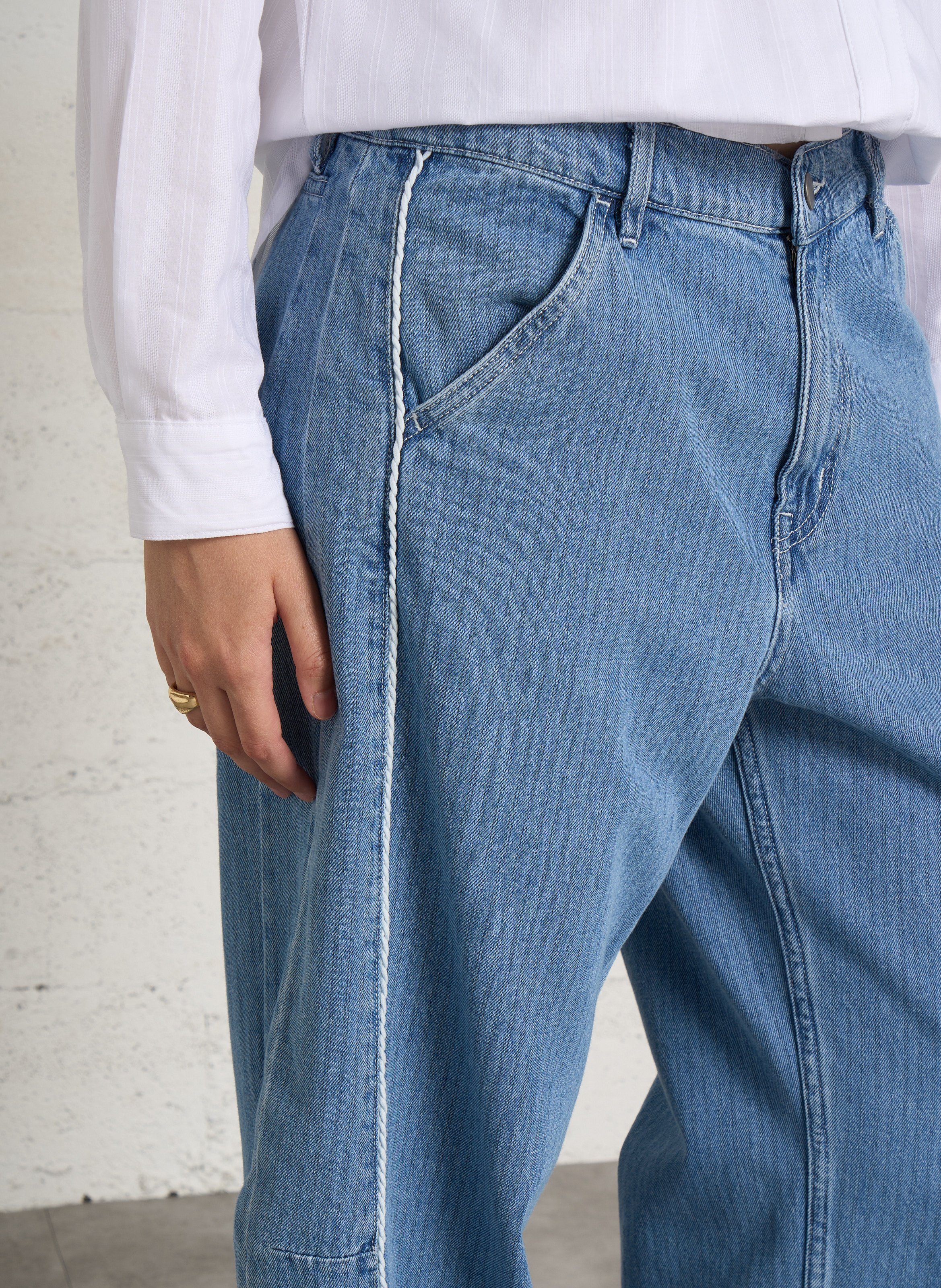 Katoenen carrotbroek HOD PARIS Blauw