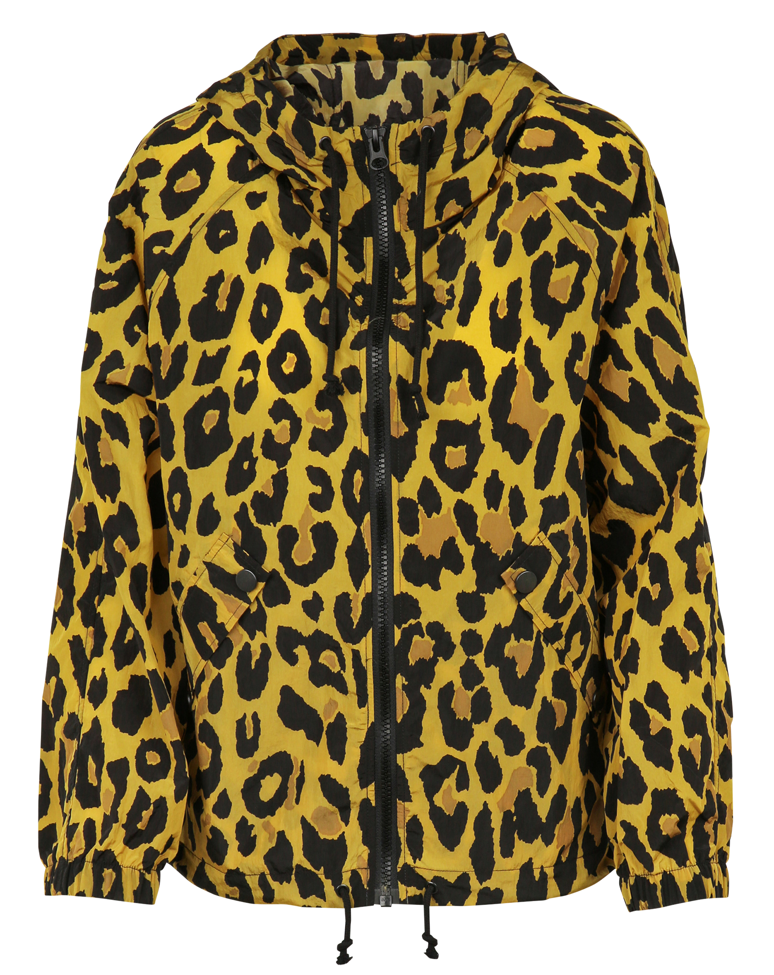 Straight-fit printed high-neck windbreaker LEON & HARPER Beige