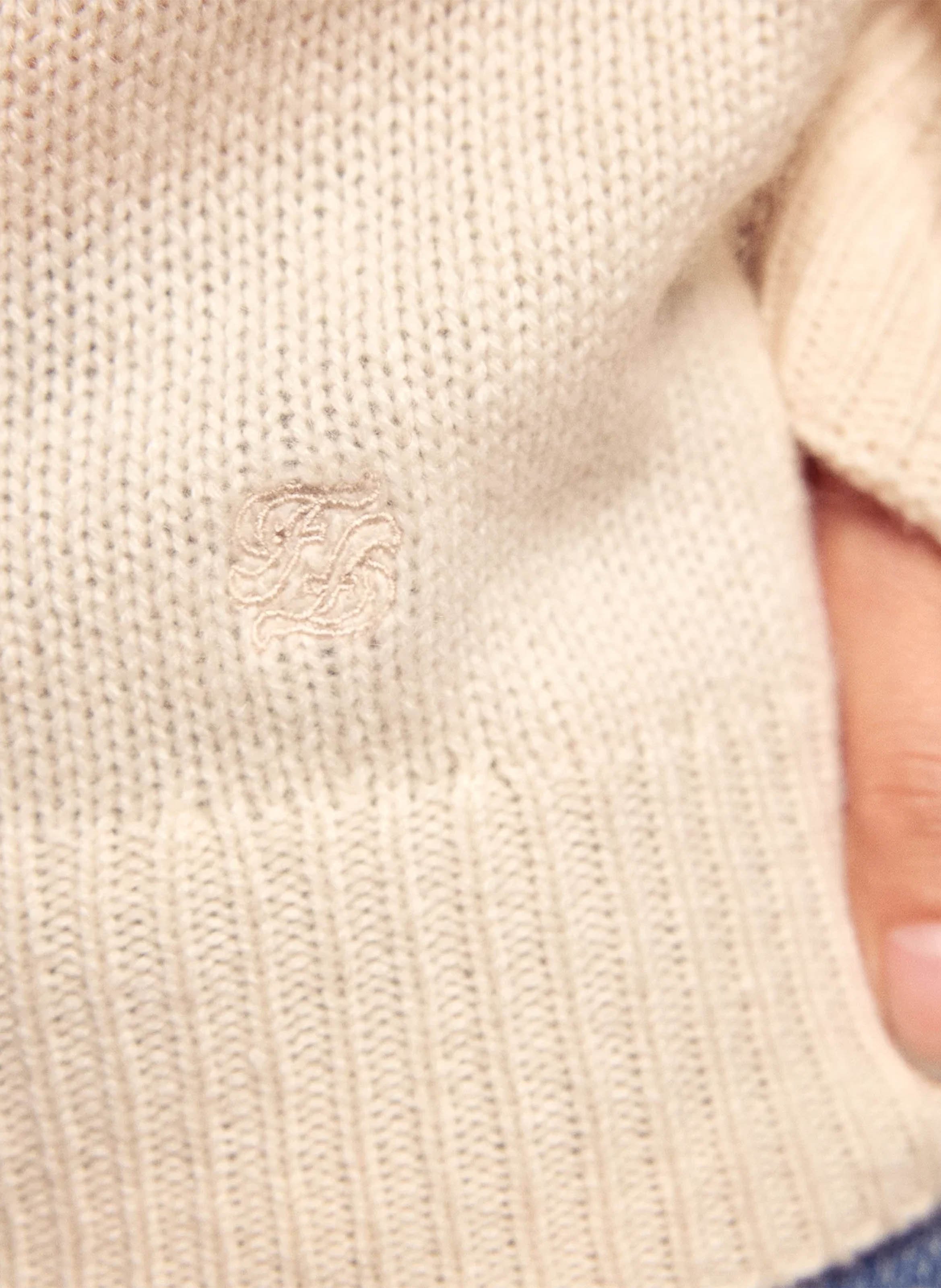 Gerader Rundhals-Pullover aus Kaschmir | Beige FROM FUTURE Damen