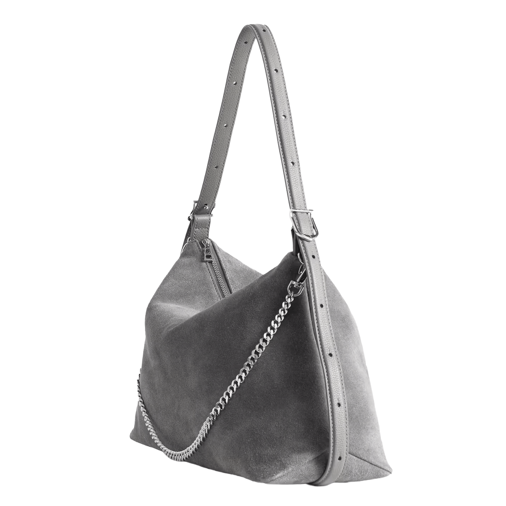 Leren schoudertas ZADIG&VOLTAIRE Grijs