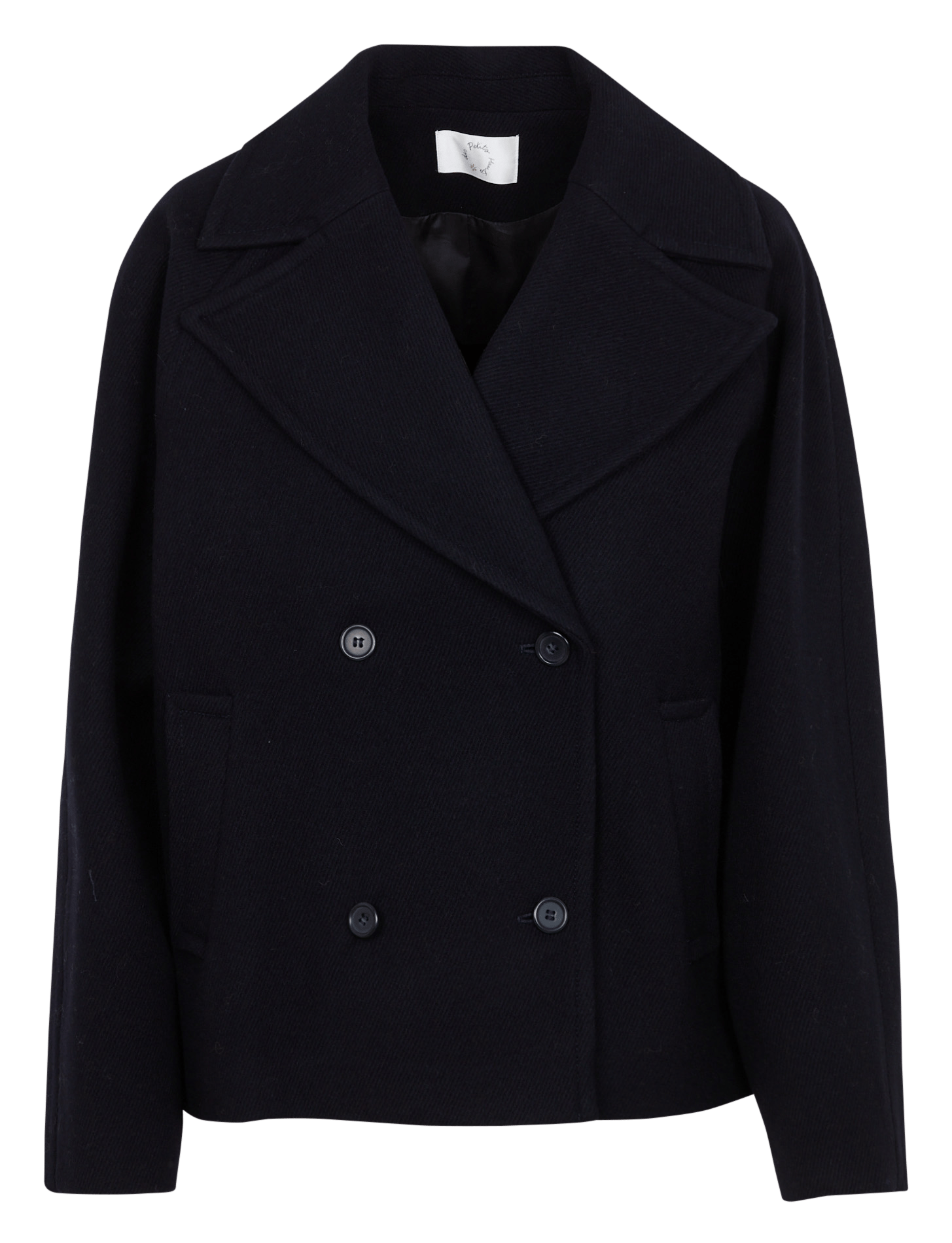 Manteau caban uni en laine DES PETITS HAUTS Bleu