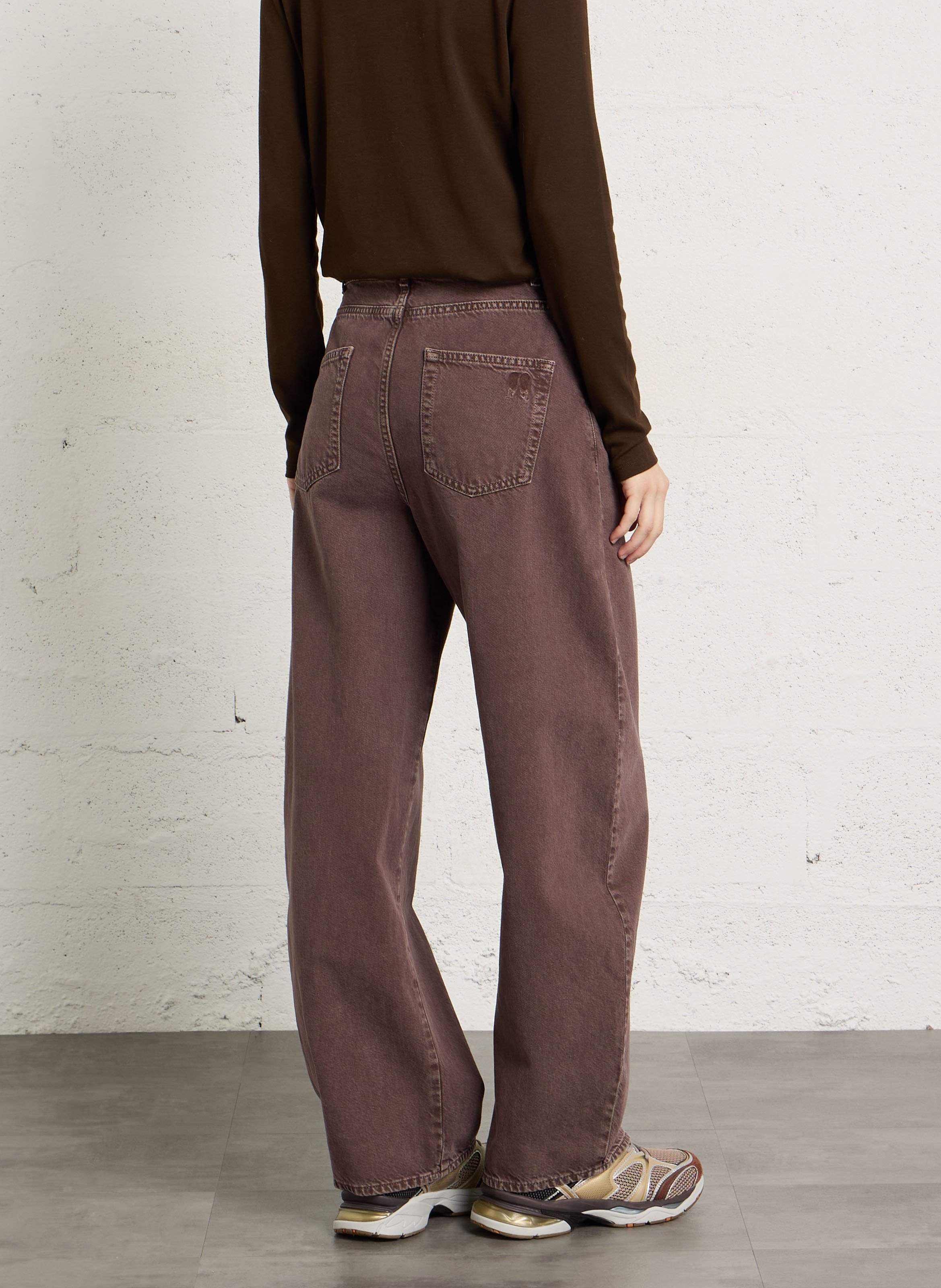 Balloon-Fit-Jeans aus Baumwolle BERENICE Pflaume