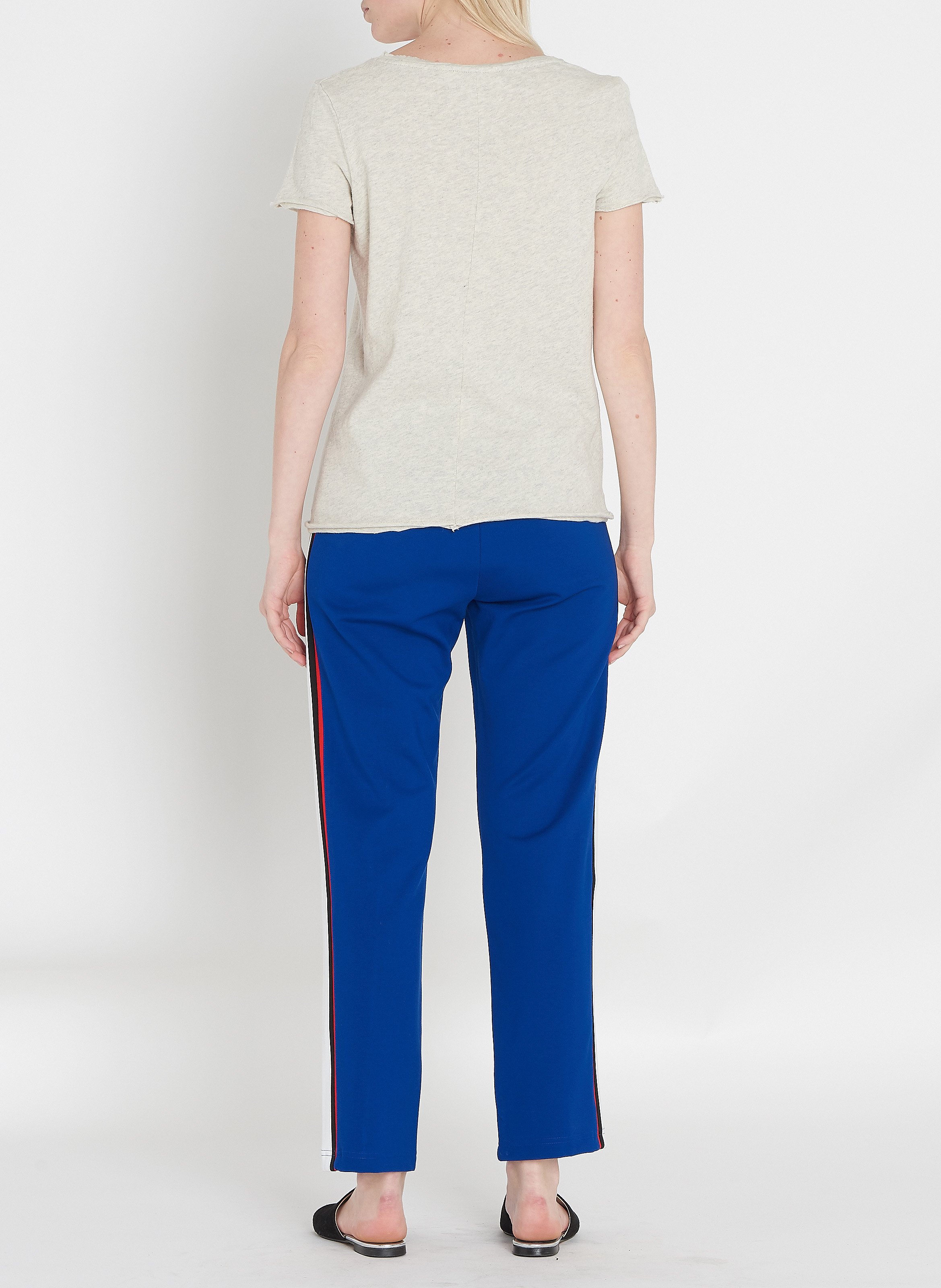 Baumwoll-T-Shirt mit V-Ausschnitt Grau