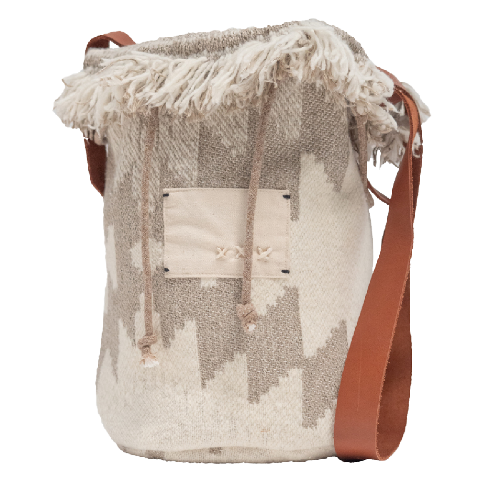 Sac frangé en laine mélangée  BED AND PHILOSOPHY Beige