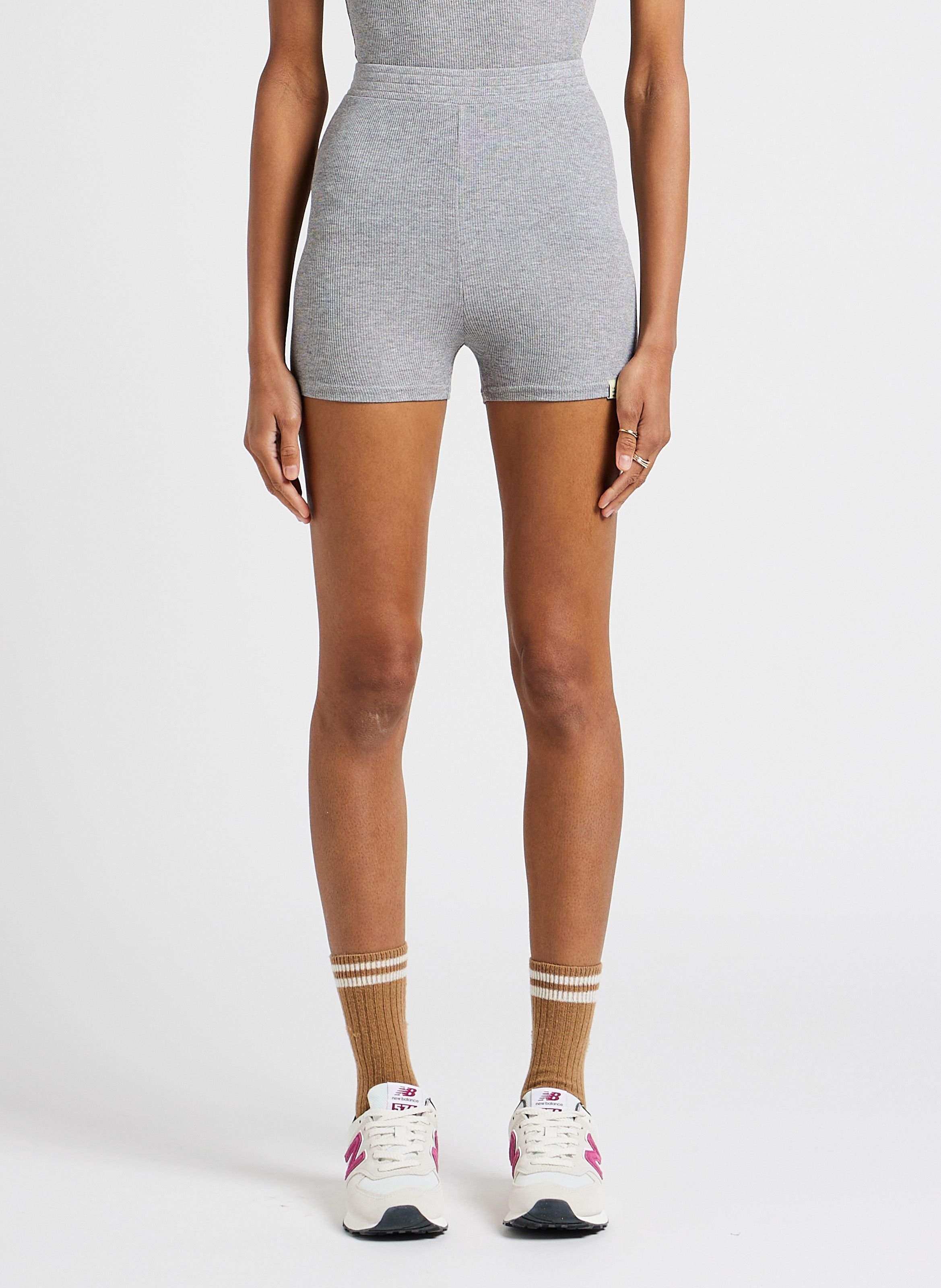 Grey ribbed cycling sales shorts