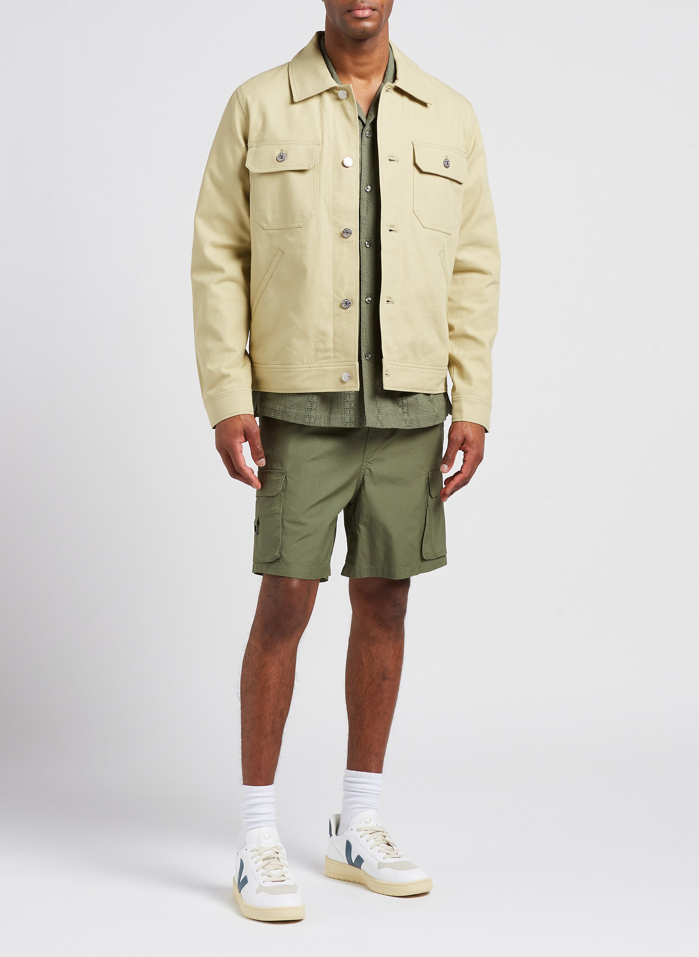 Veste col classique en en coton bio SAMSOE SAMSOE Vert