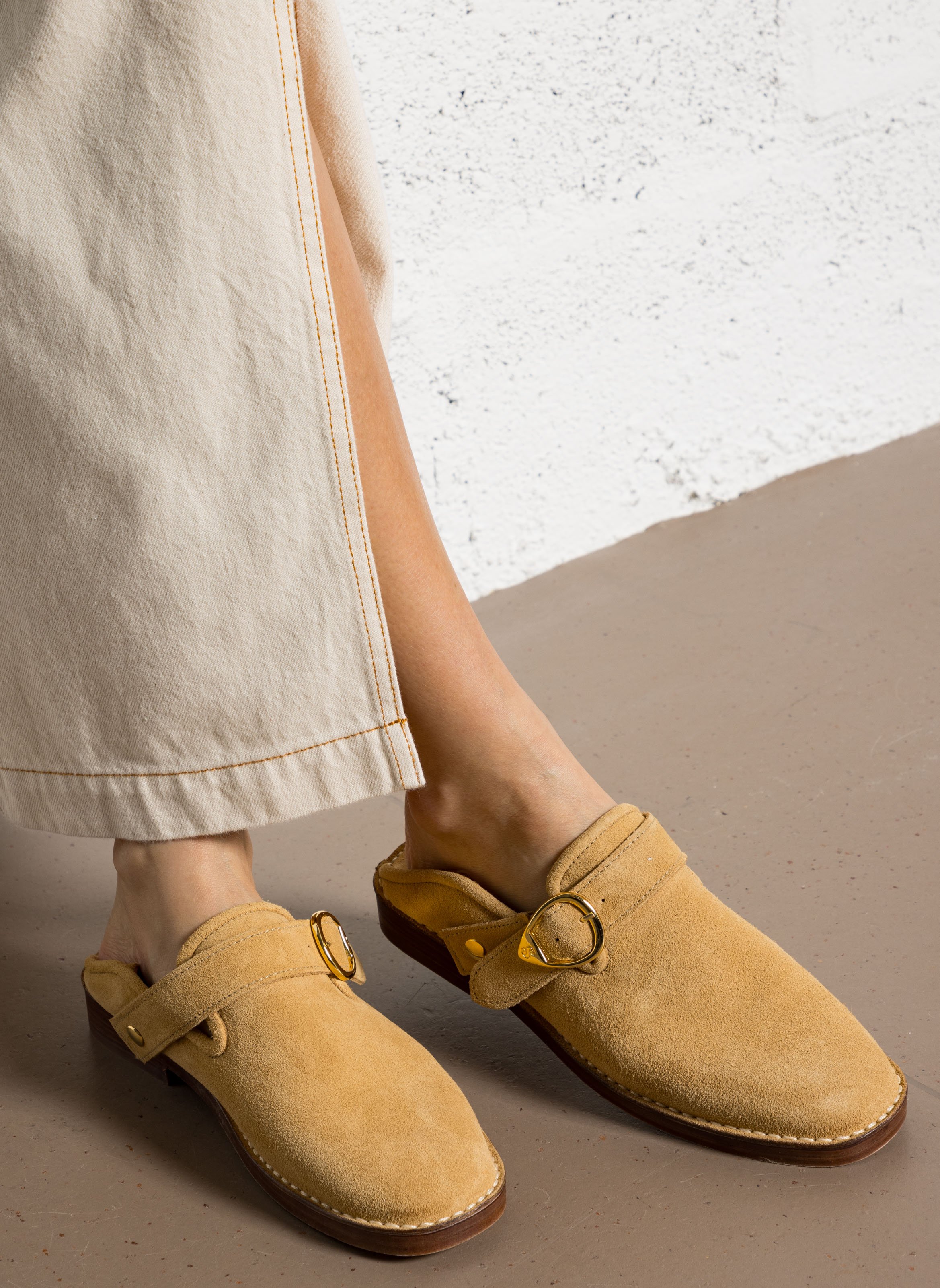 Leather loafers SOCQUE PARIS Beige