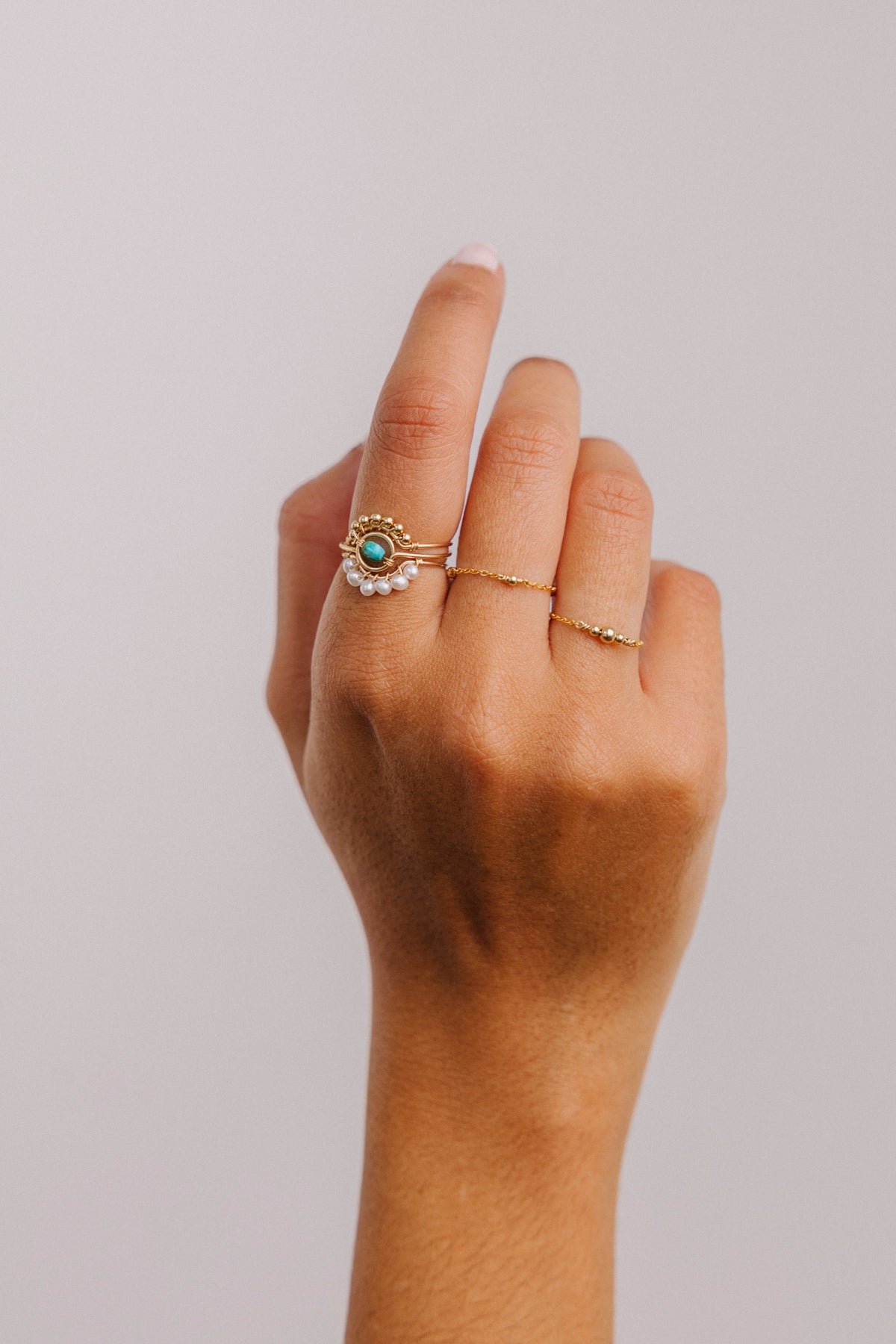 Bague frida perles YAY White