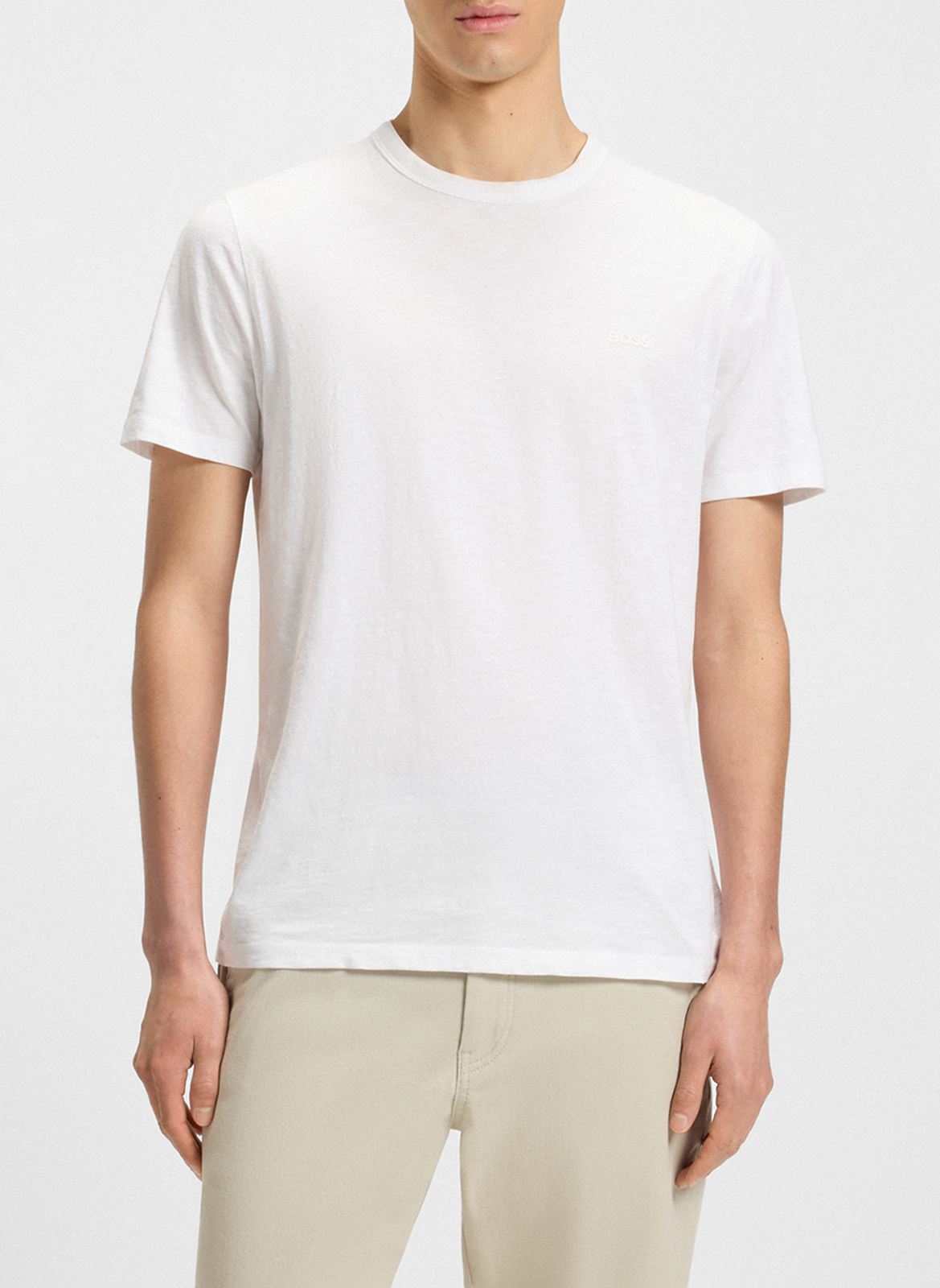 Camiliday round-neck sleeveless cotton top BOSS White