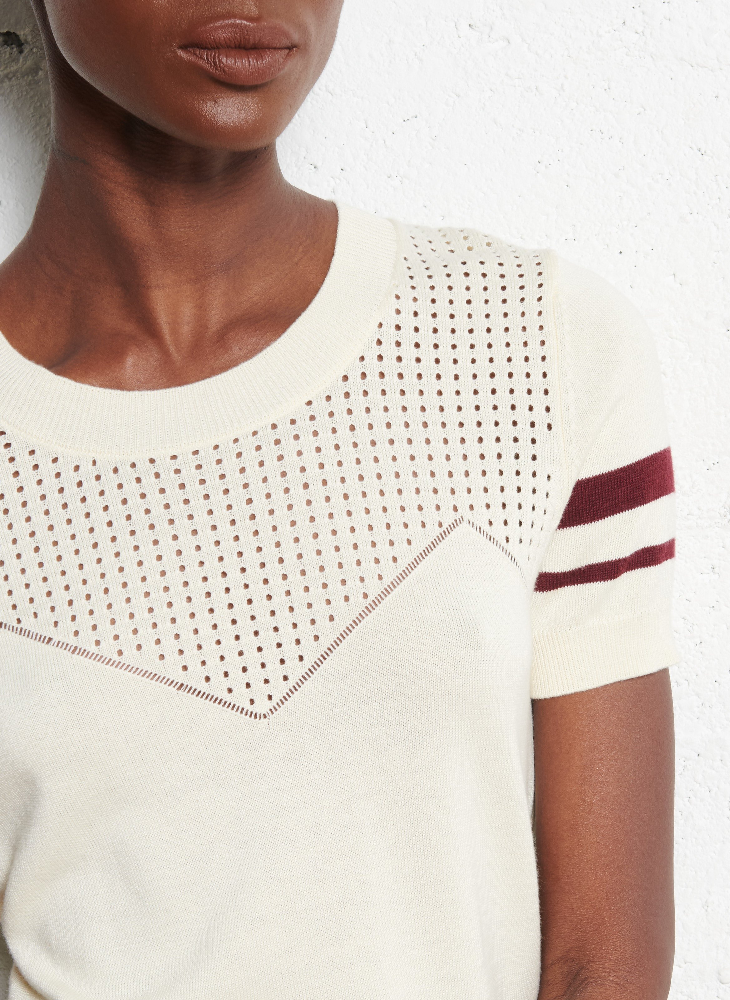 Pull ajusté en maille I CODE Blanc