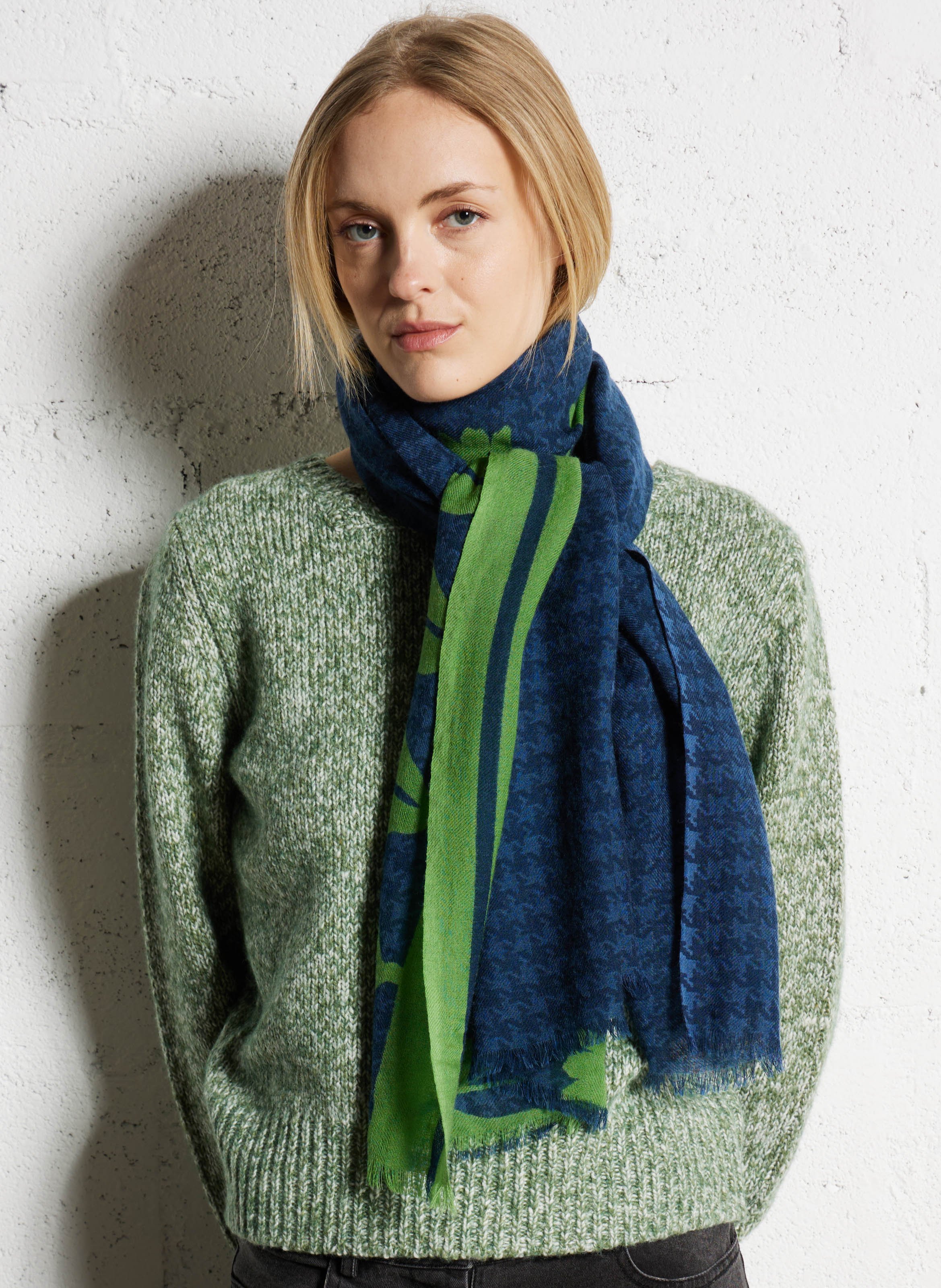 Foulard imprimé en laine NICE THINGS Vert