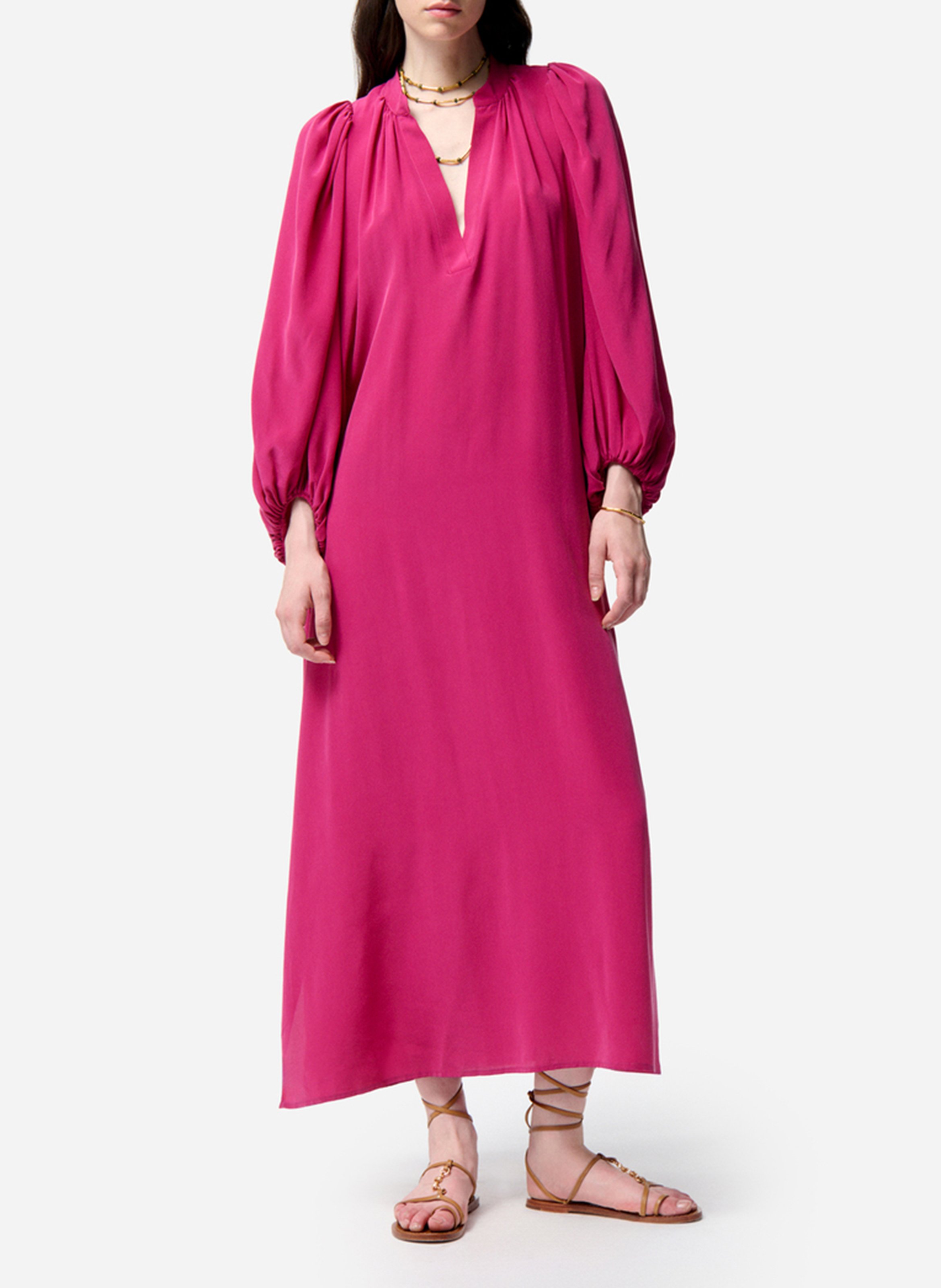 Robe longue ample en soie VANESSA BRUNO Rose