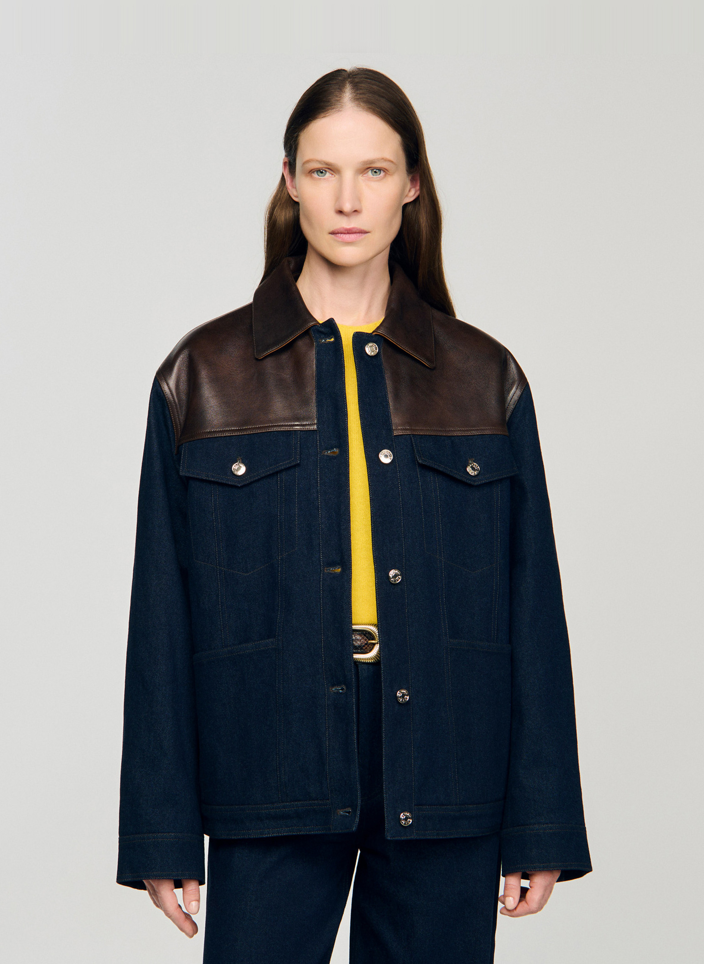 Jeansjasje met klassieke kraag SANDRO Blauw