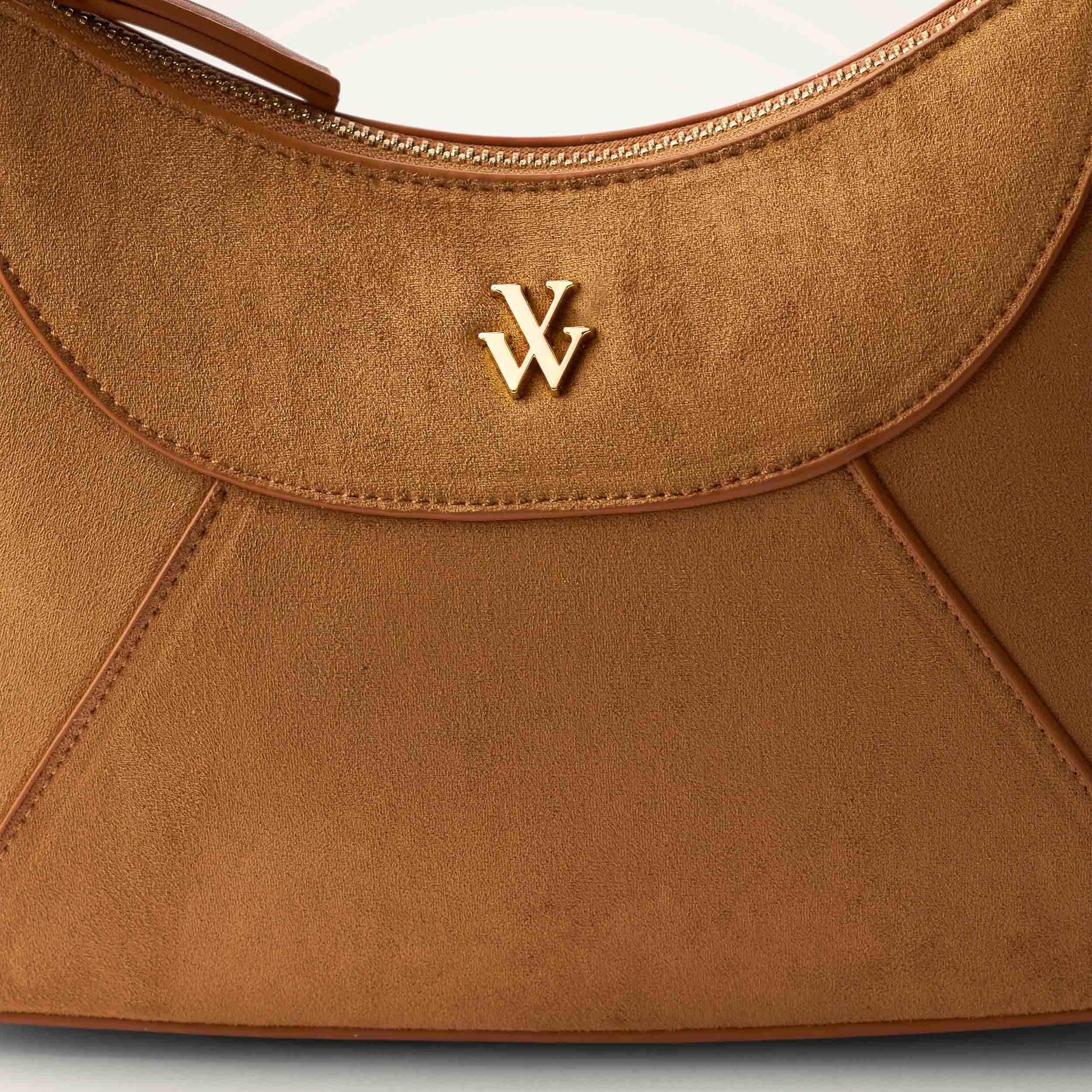 Sac baguette en suédine VANESSA WU Beige