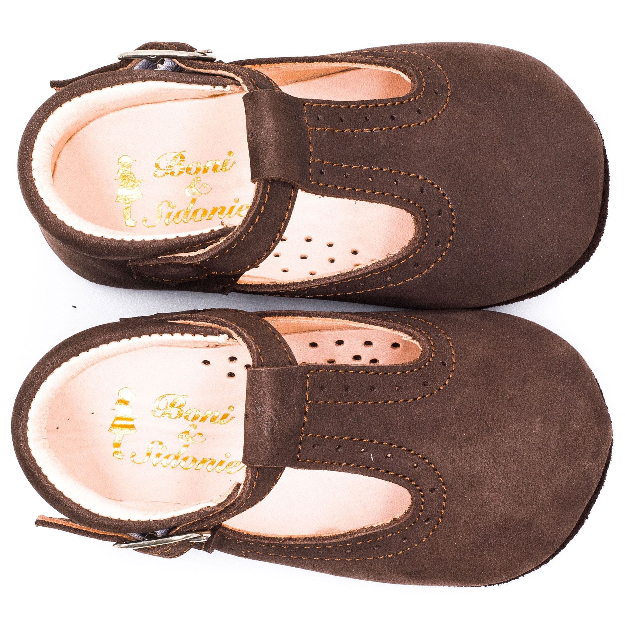 Baby leather bootie Boni & Sidonie Brown