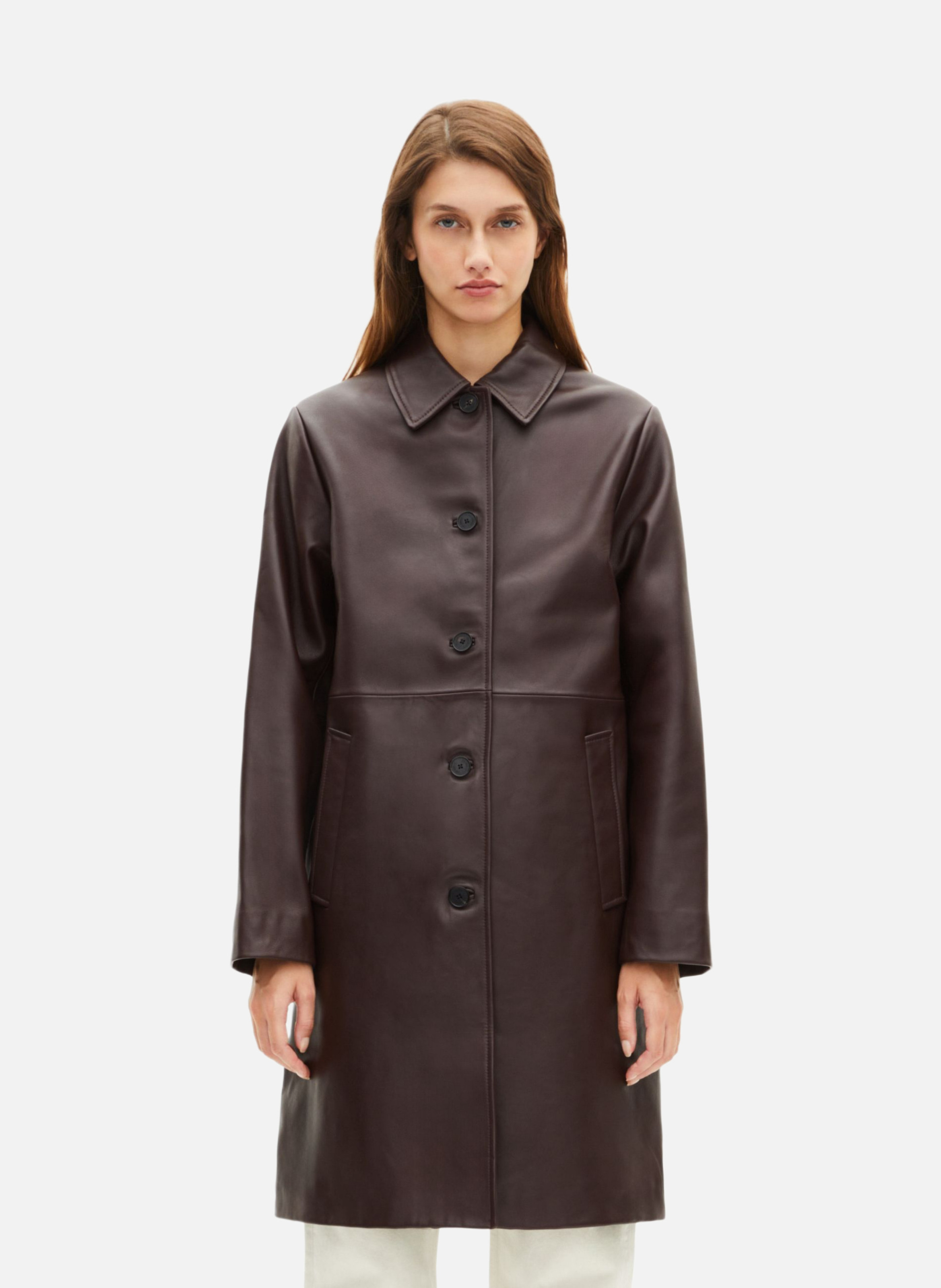 Leather coat THE KOOPLES Red