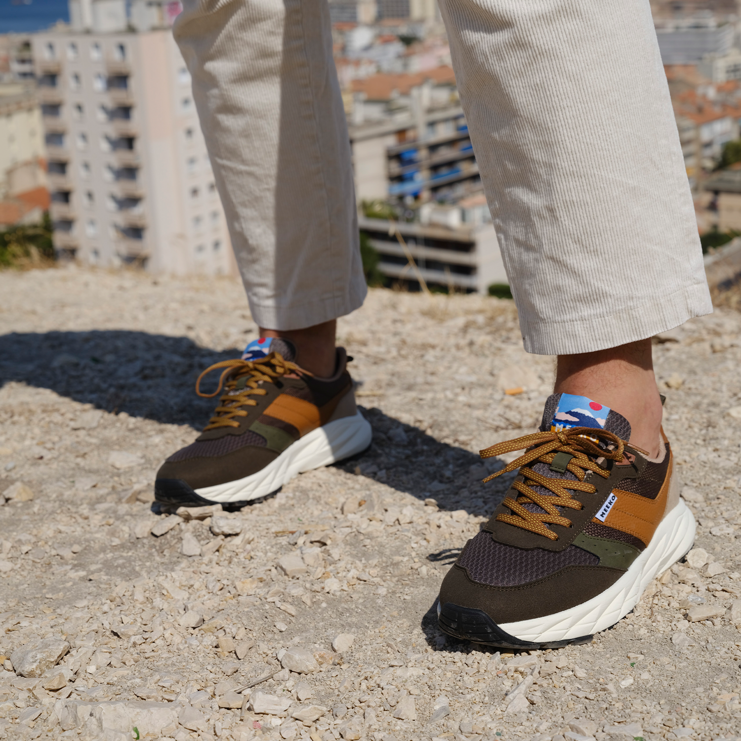 Technical and durable sneakers MEEKO Khaki