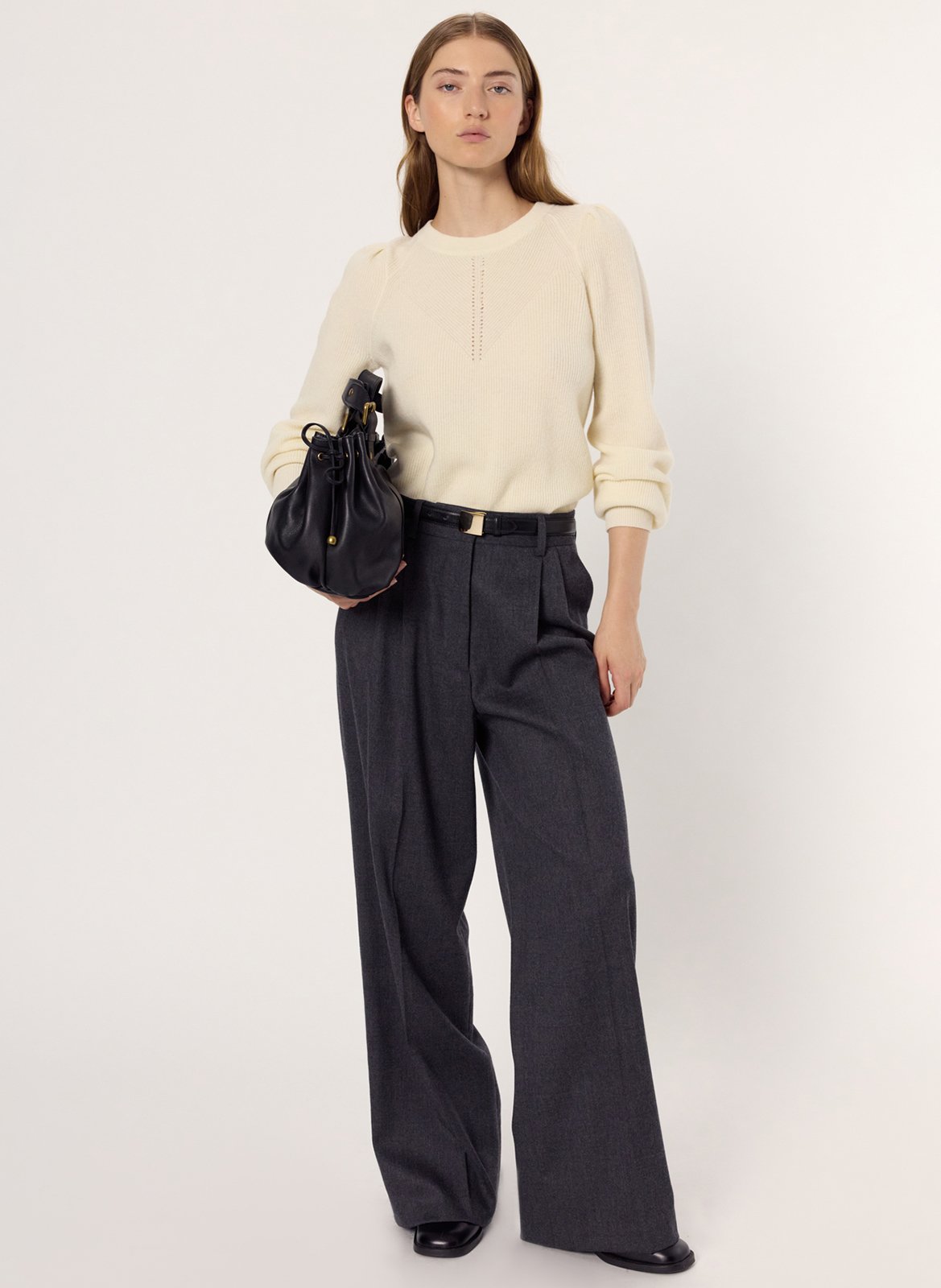 Pull col rond en laine GERARD DAREL Beige