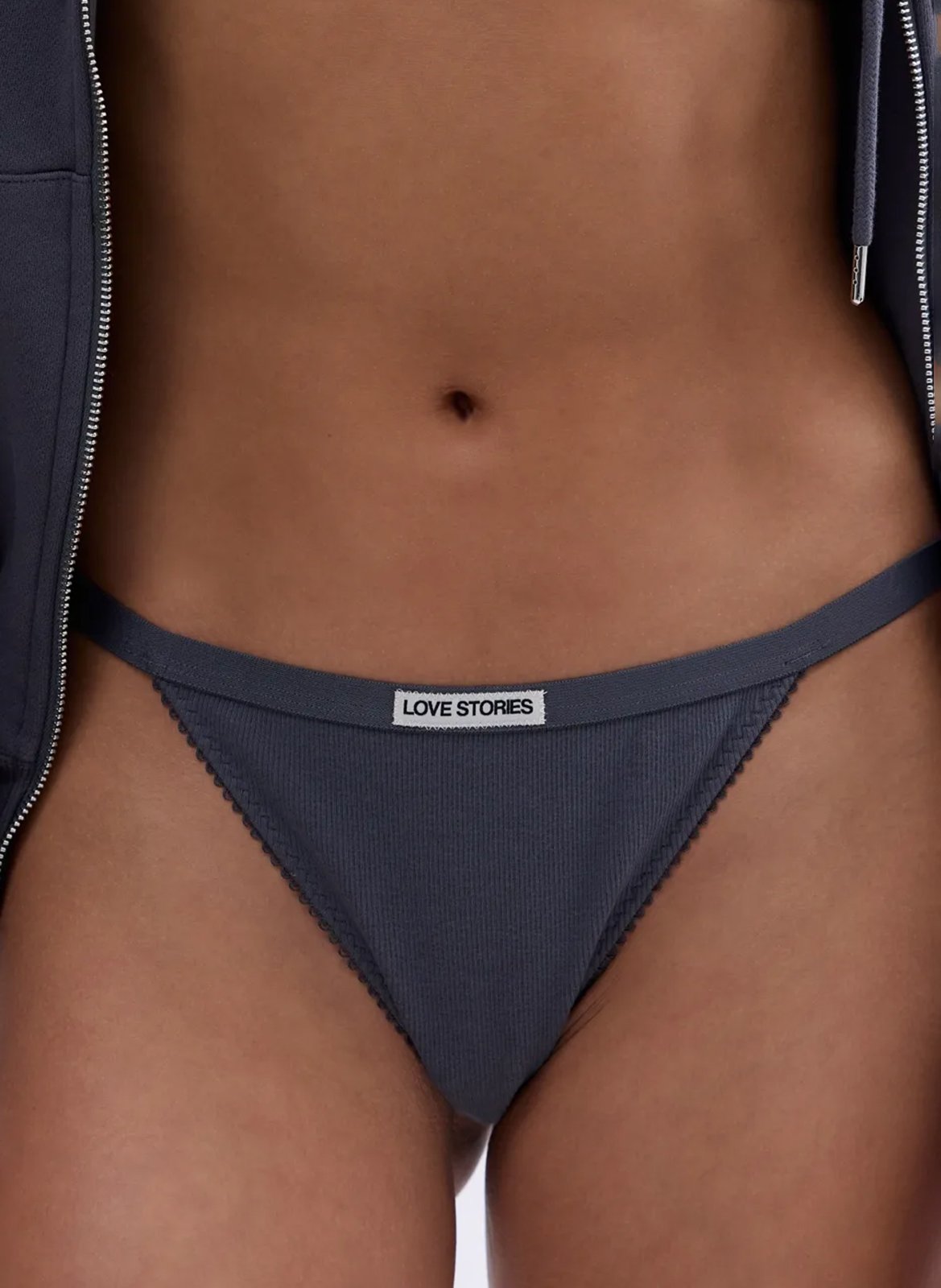 String en coton mélangé LOVE STORIES Gris