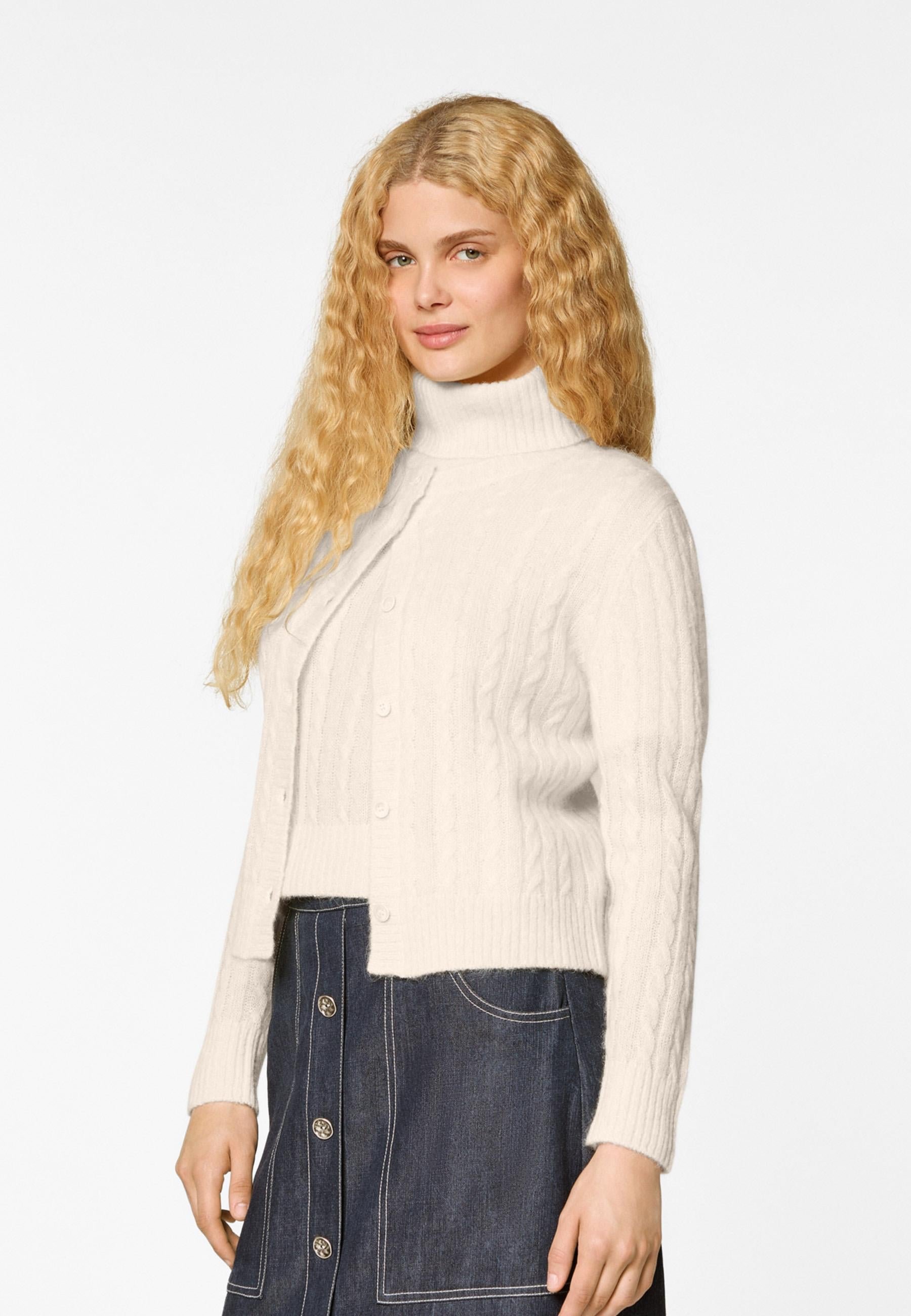 Alpaca cable-knit vest RODIER White