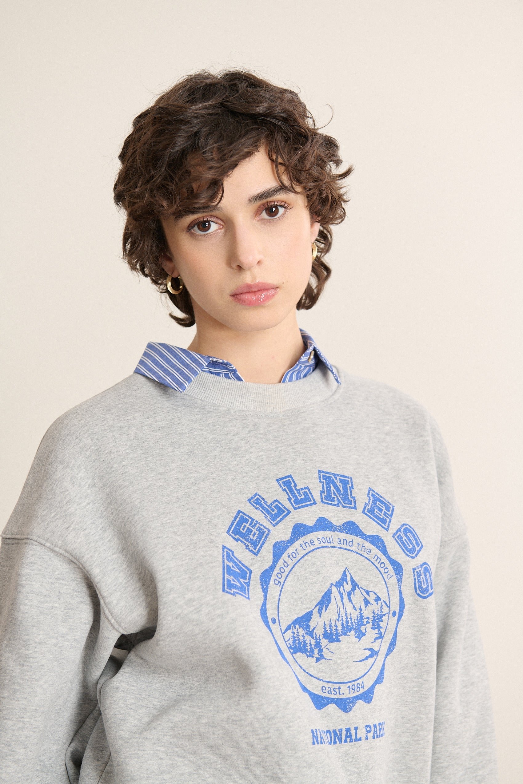Printed fleece sweatshirt GARANCE PARIS Grey