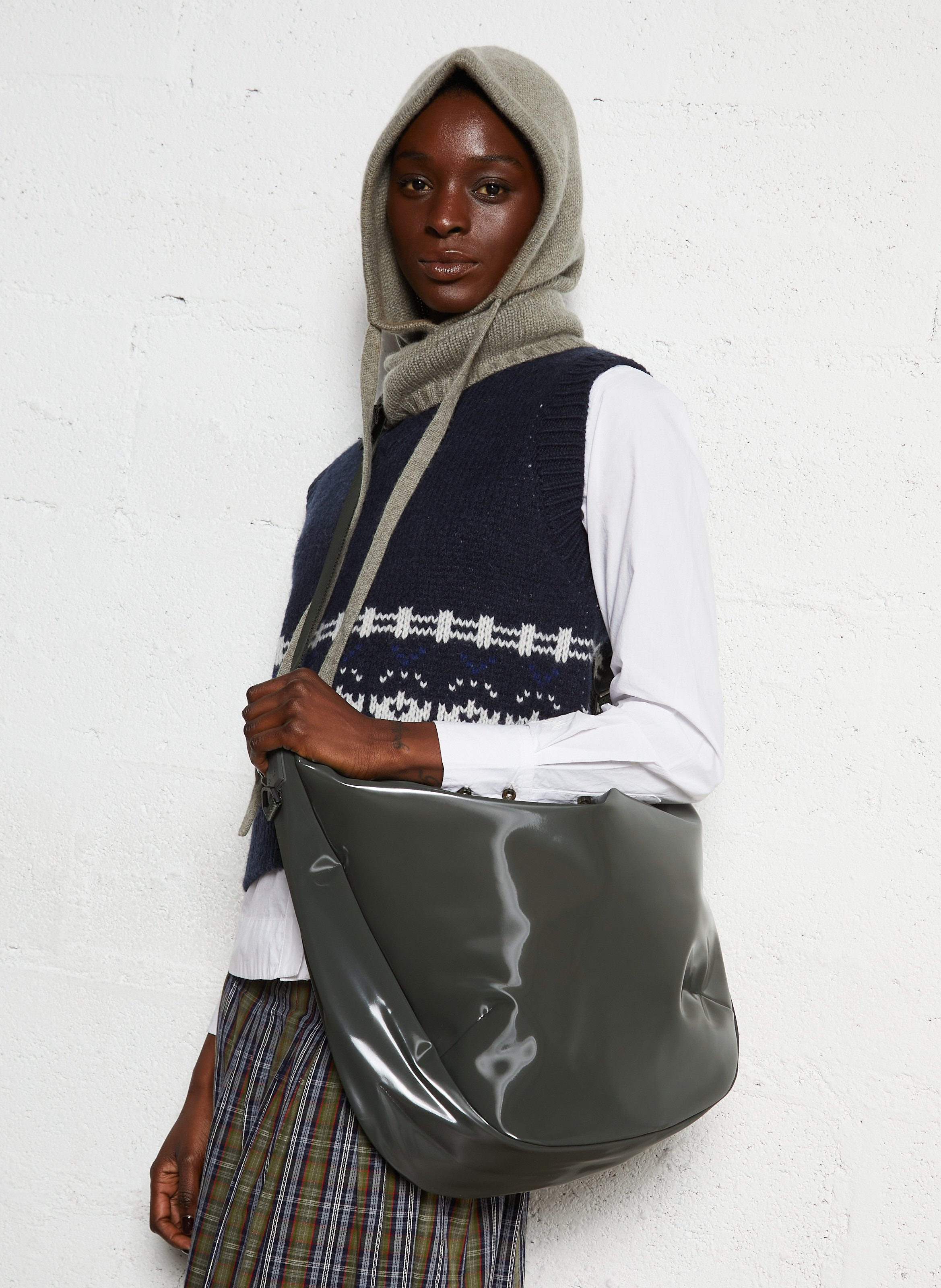 Vinyl messenger bag RAINS Green