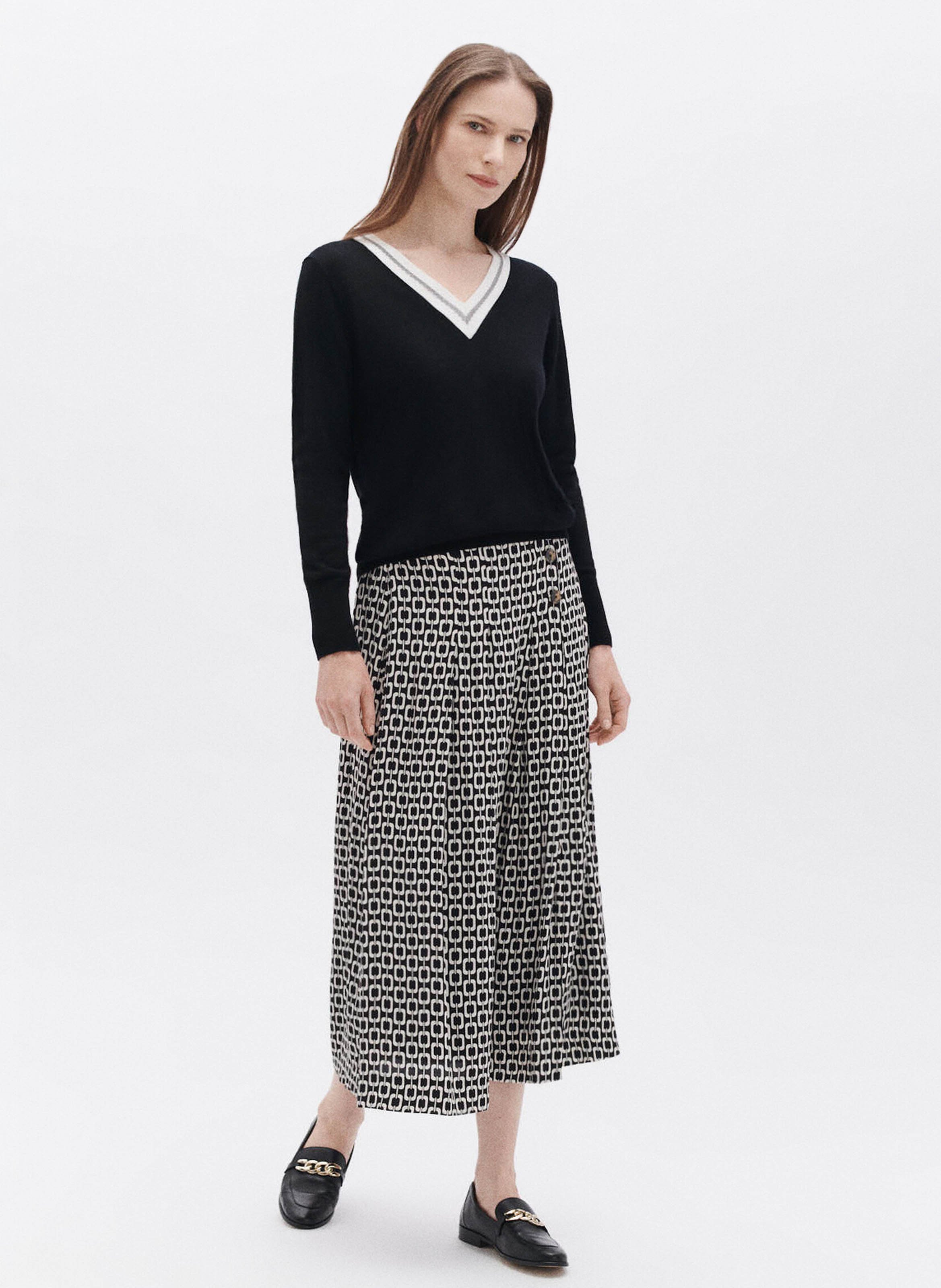 Straight V-neck wool-blend sweater CAROLL Black