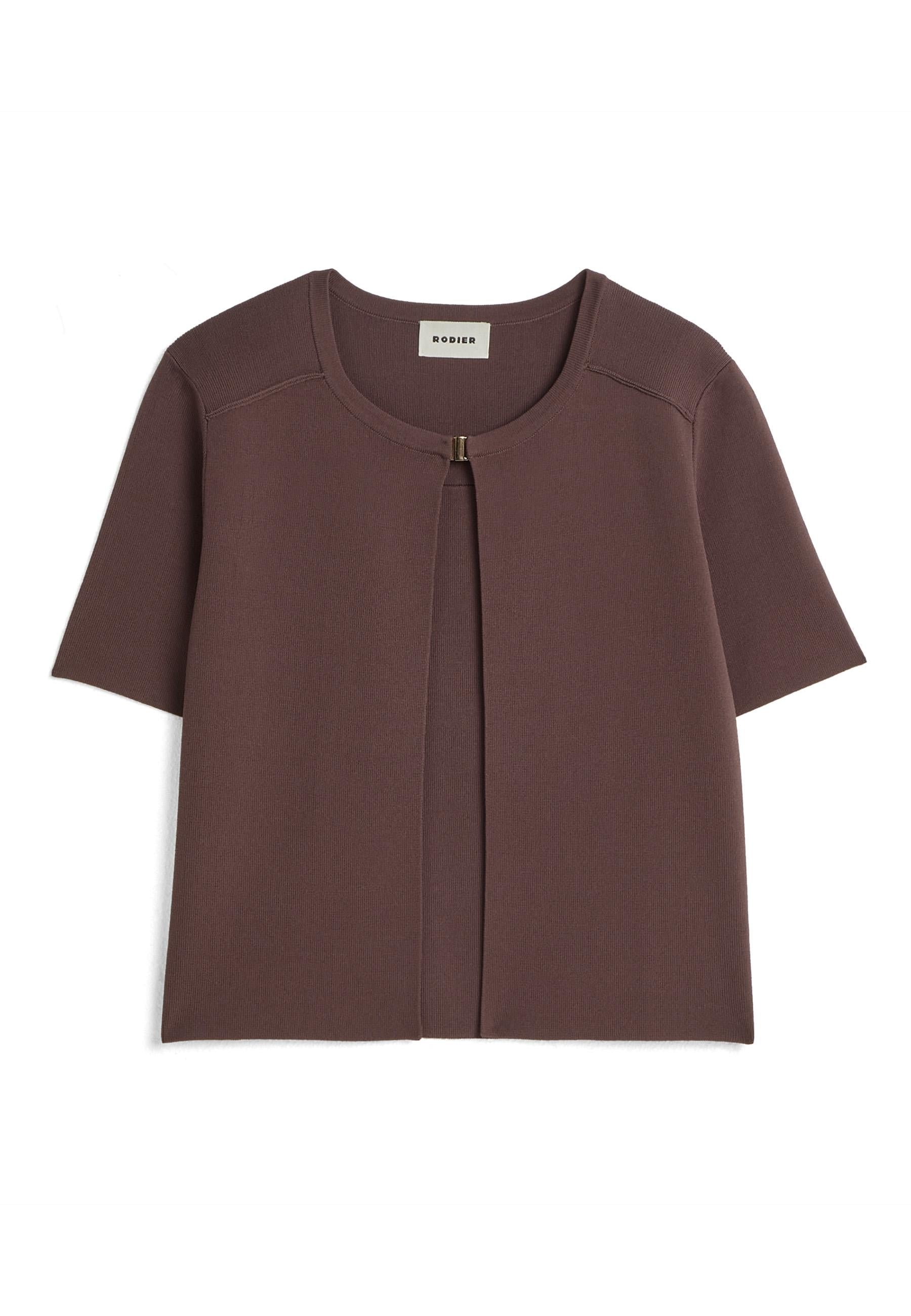 Short-sleeved cropped cardigan RODIER Brown