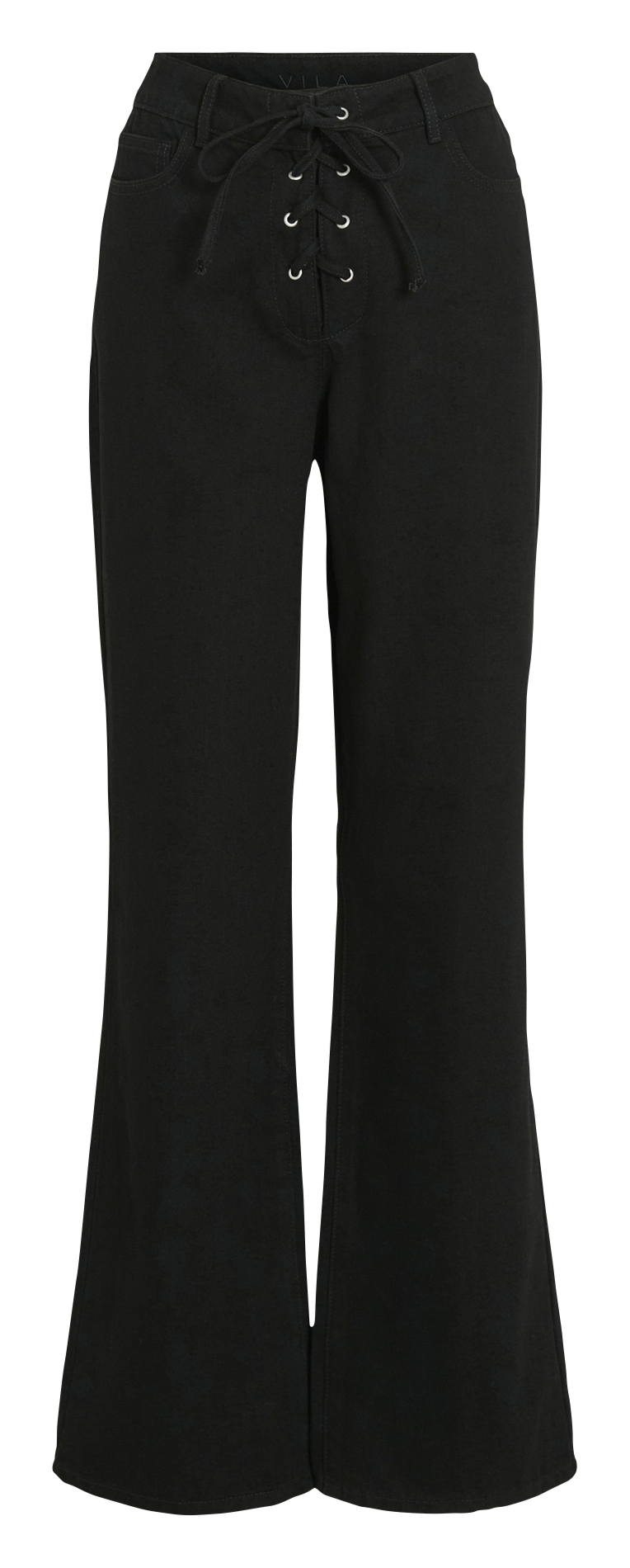Flared jeans with plain lace-up closure VILA Black
