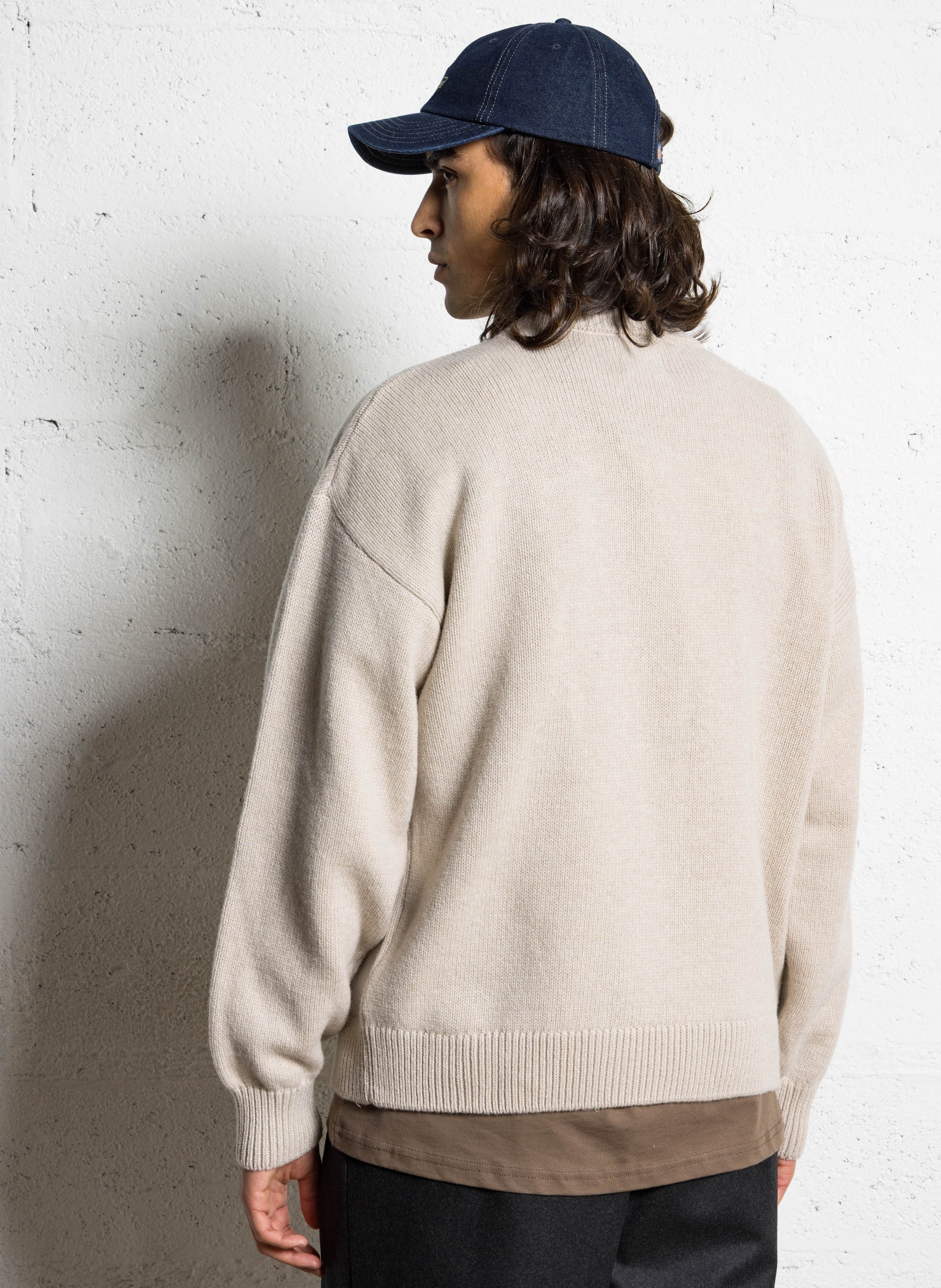 Oversize Rundhalsausschnitt-Pullover aus recycelter Wolle COLORFUL STANDARD Weiss