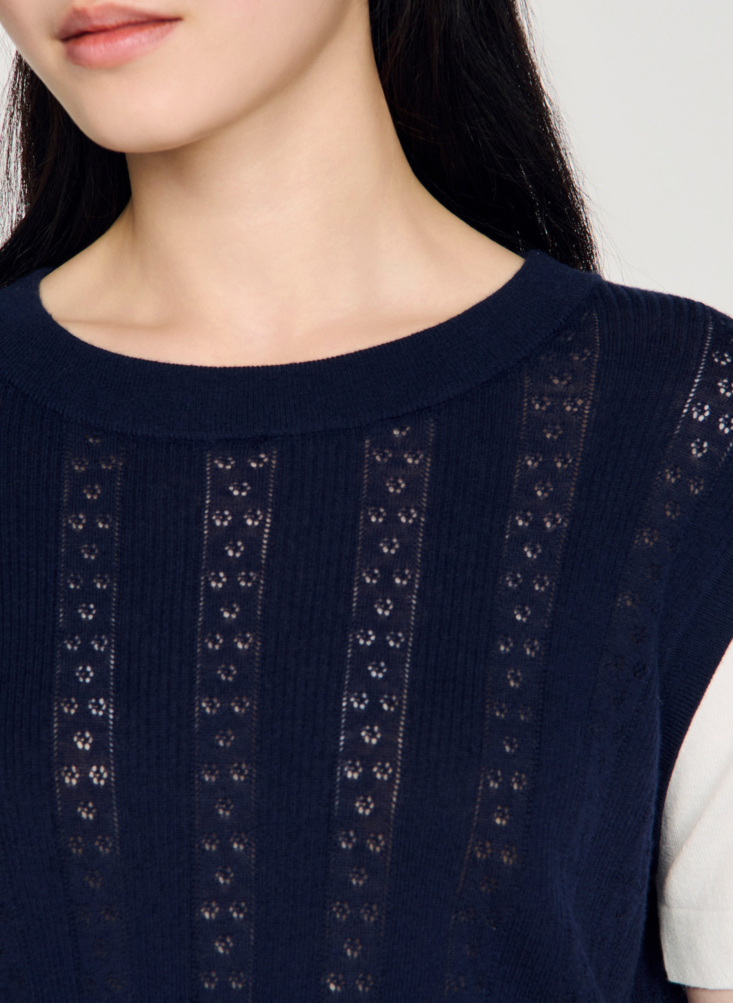 Gestreepte wollen trui SANDRO Blauw