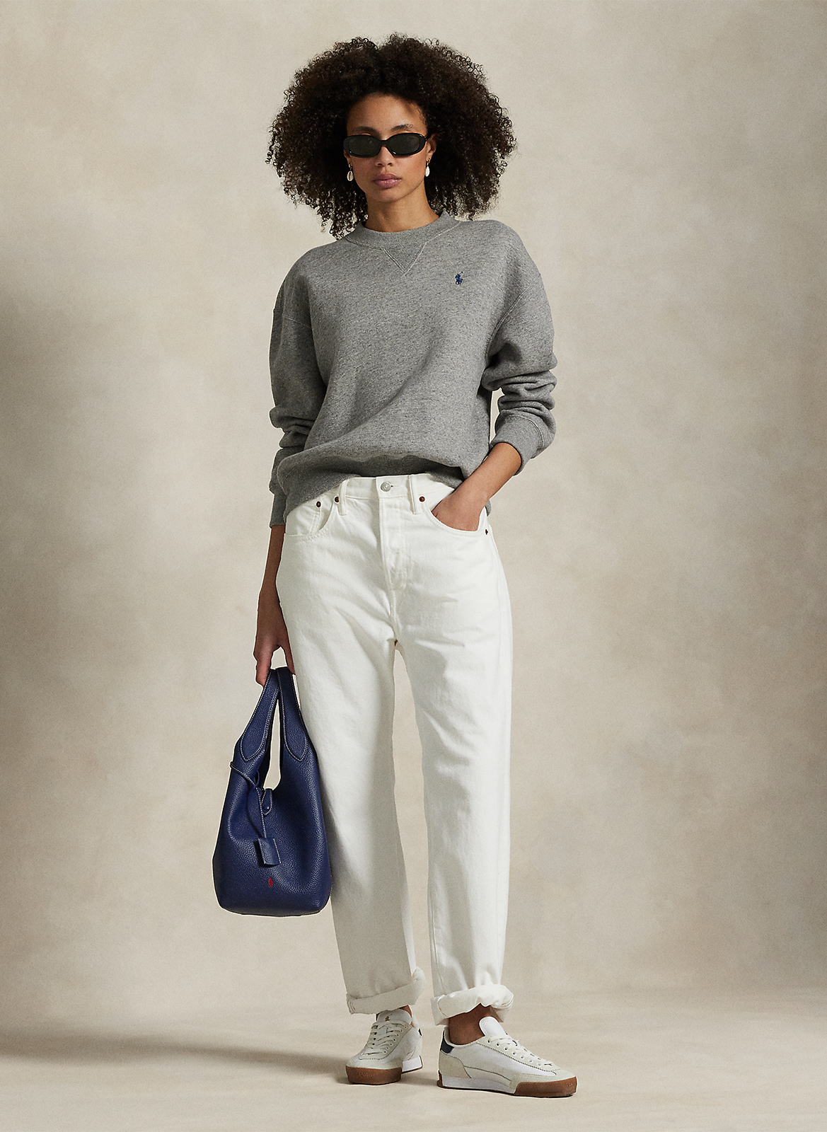 Cotton-mix round-neck sweatshirt POLO RALPH LAUREN Grey