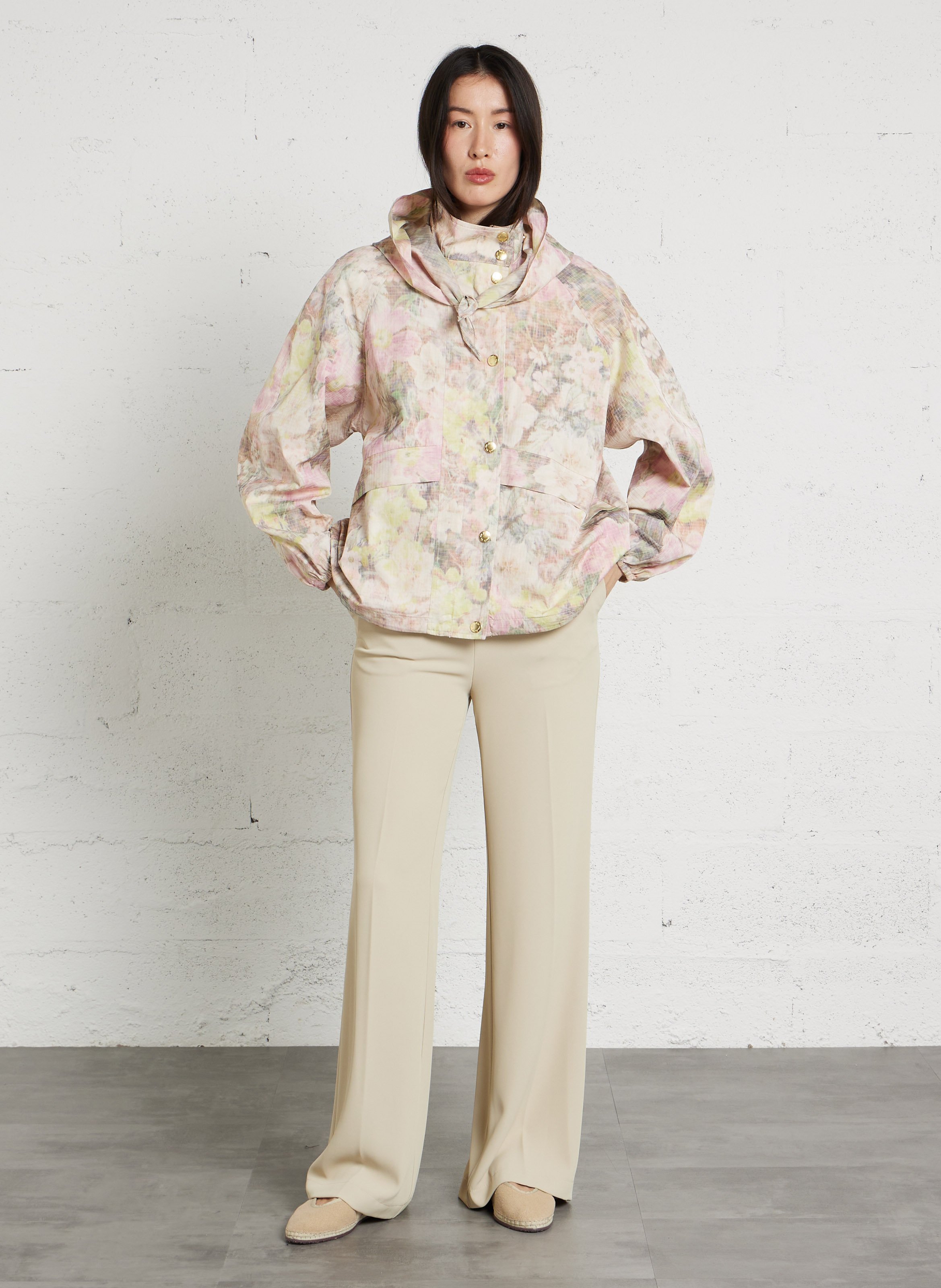 <p>Mit Kapuze bedruckte Jacke</p> DES PETITS HAUTS Mehrfarbig