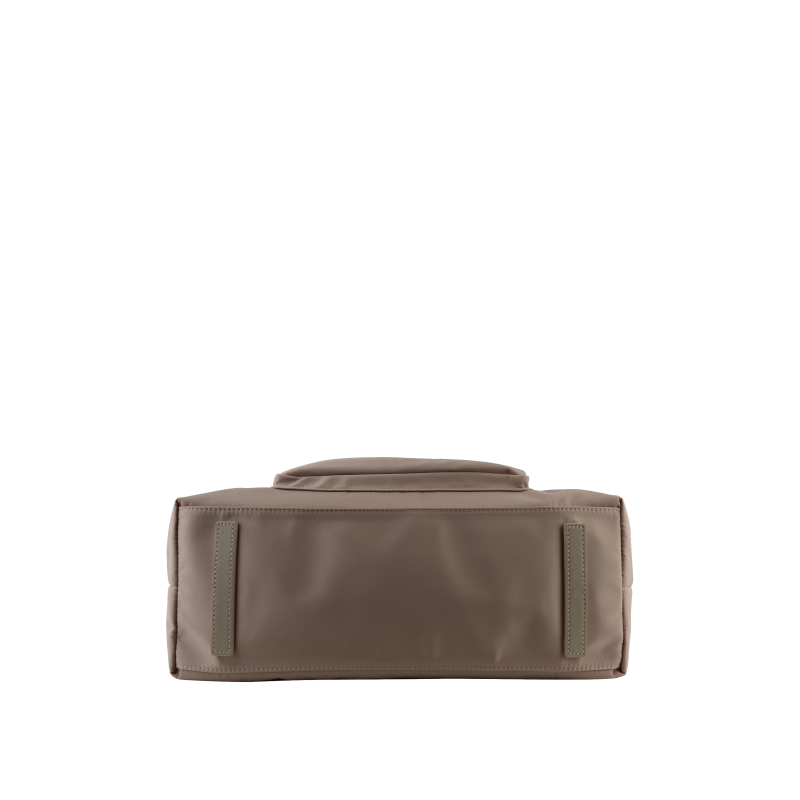 Shoulder bag in canvas trimmed with leather POURCHET Brown
