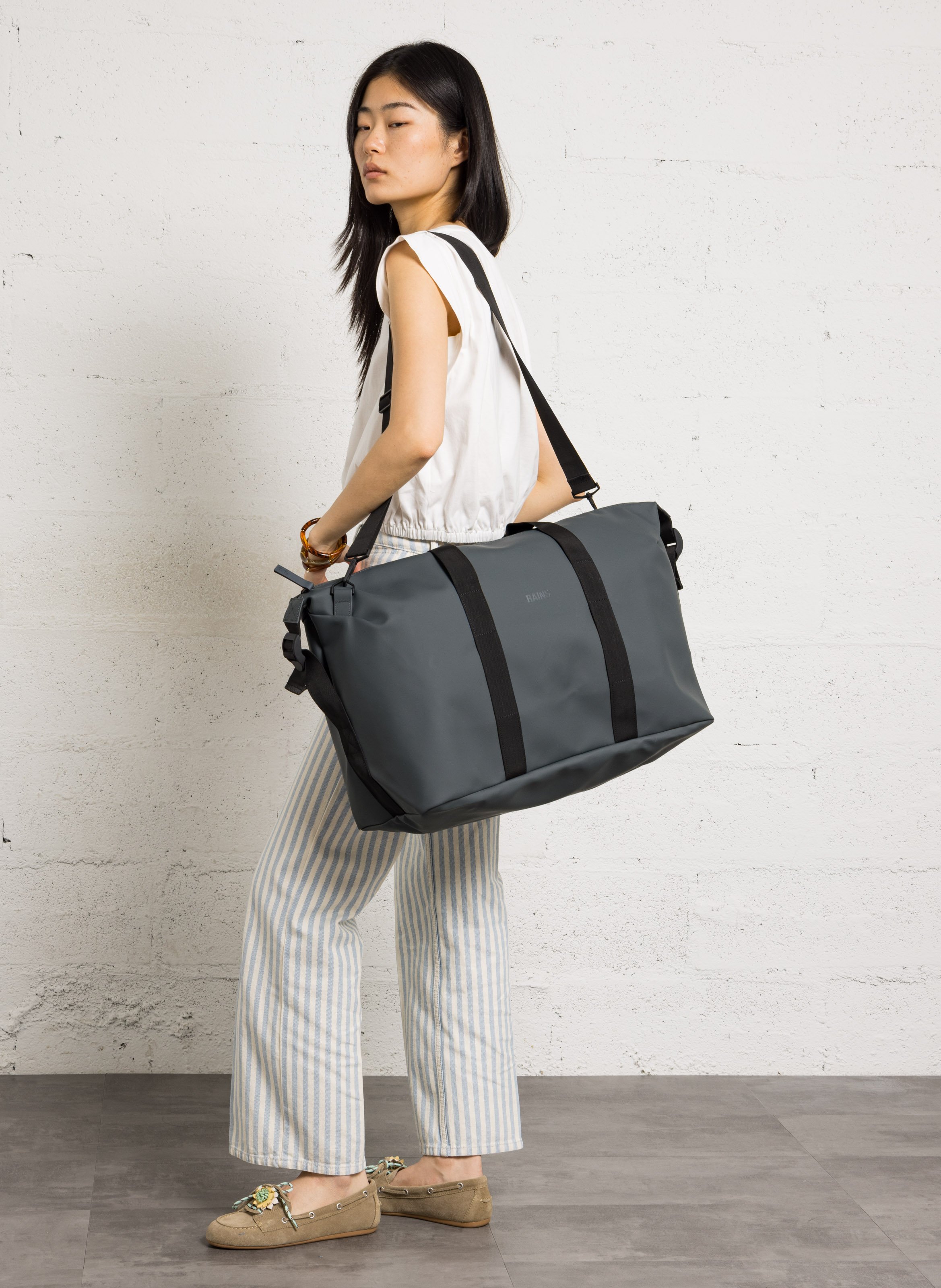 Faux-leather weekend bag RAINS Grey