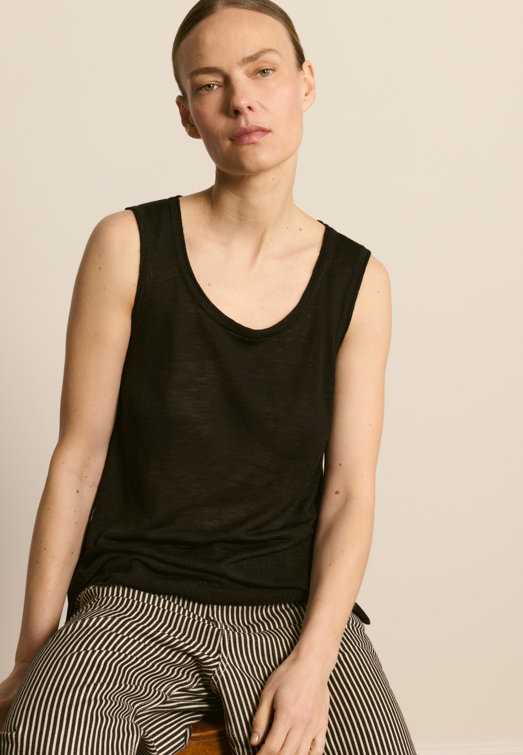 Débardeur en lin flammé MAISON MONTAGUT