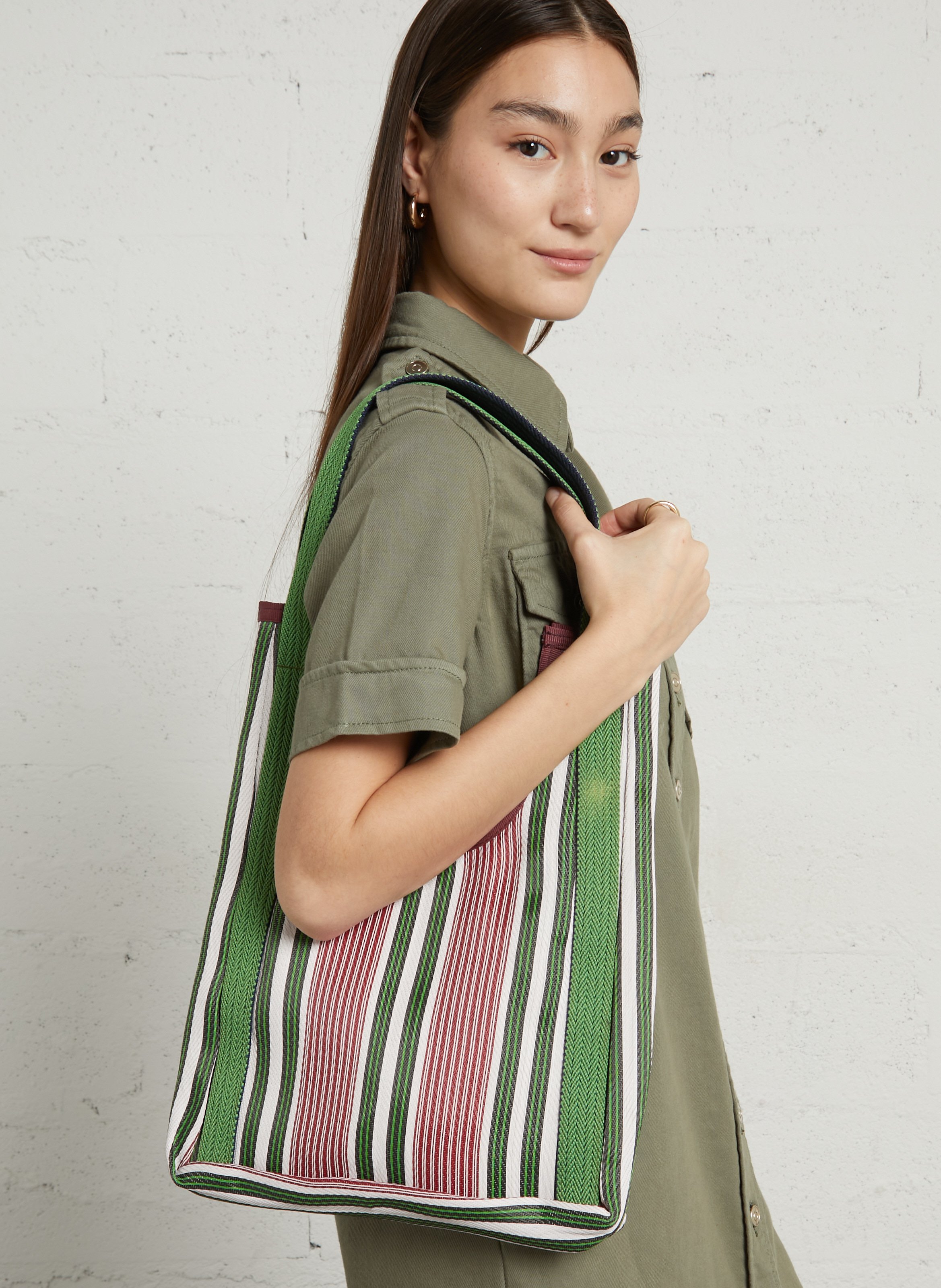 Tasche mit bunten Streifen BABACHIC BAGS Rot