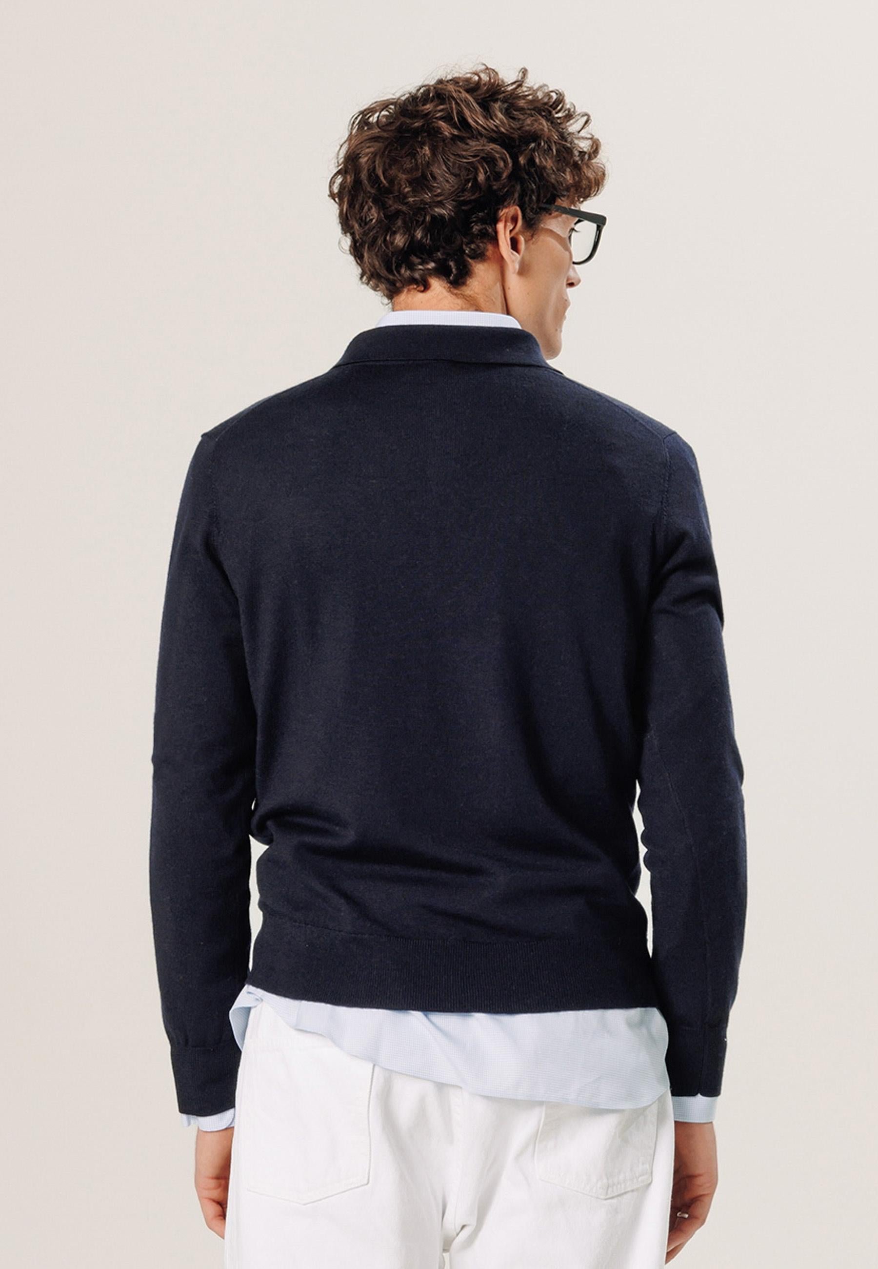 Polo en laine mérinos RODIER Bleu