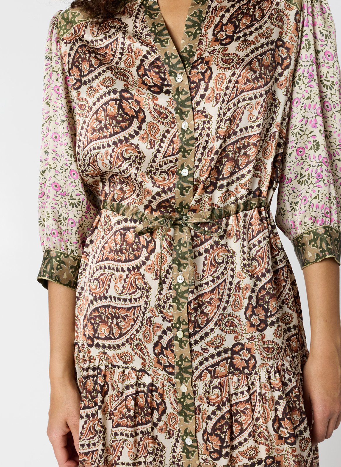 Langes Seidenblumenkleid GERARD DAREL Schwarz