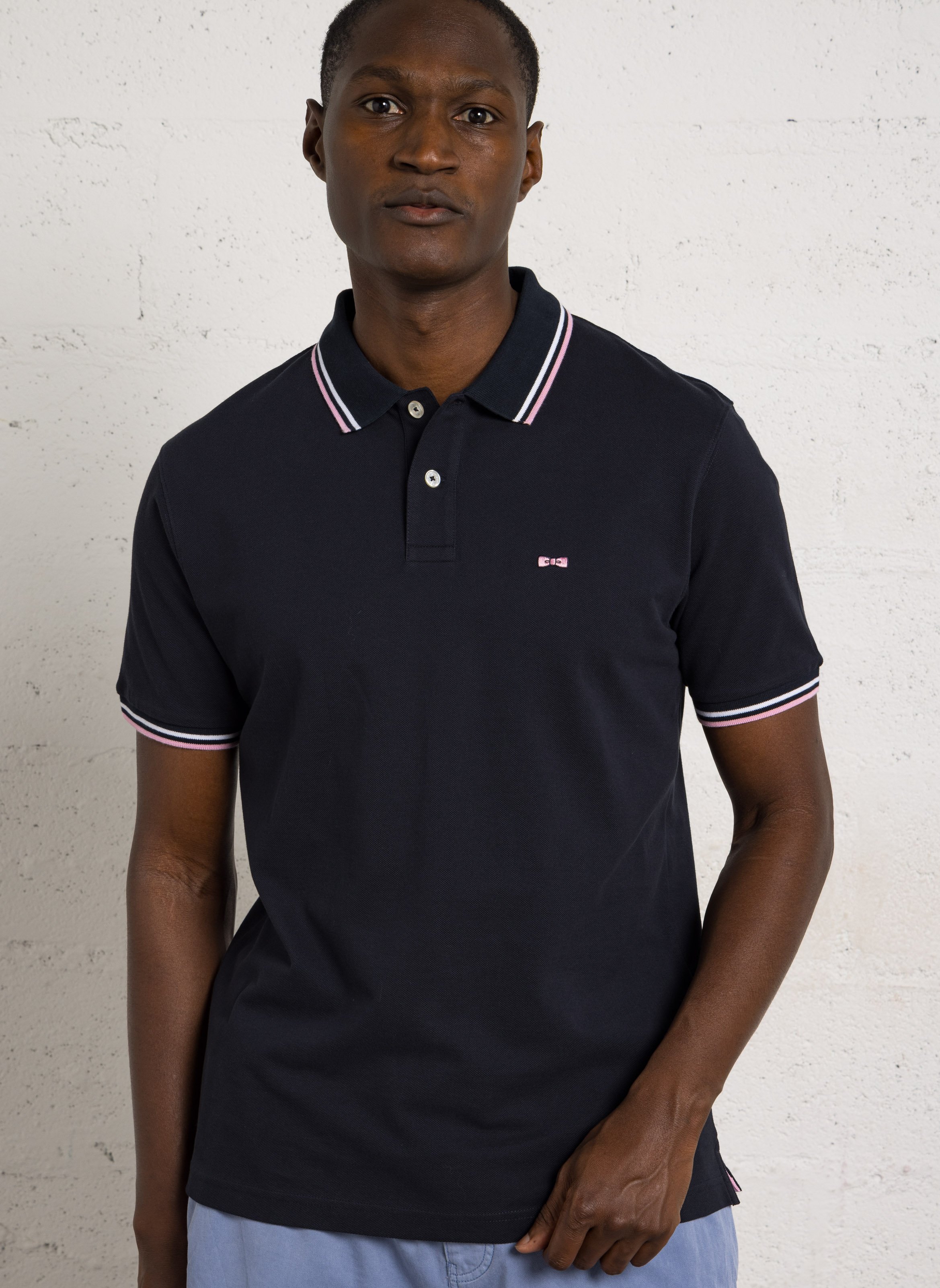 Polo droit en coton EDEN PARK Bleu