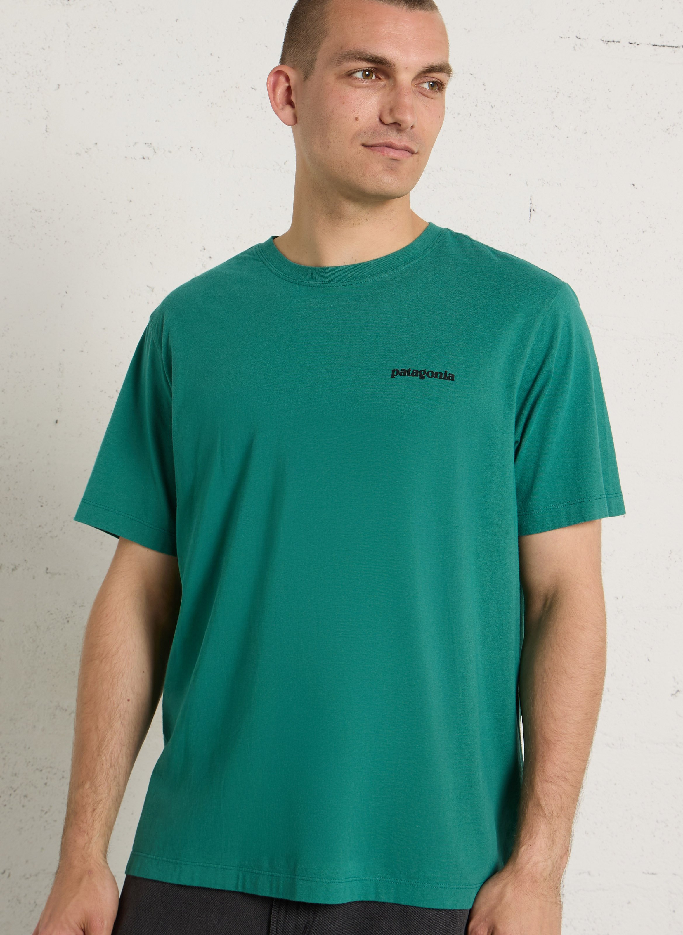 Oversized round neck T-shirt in organic cotton with screen printing PATAGONIA