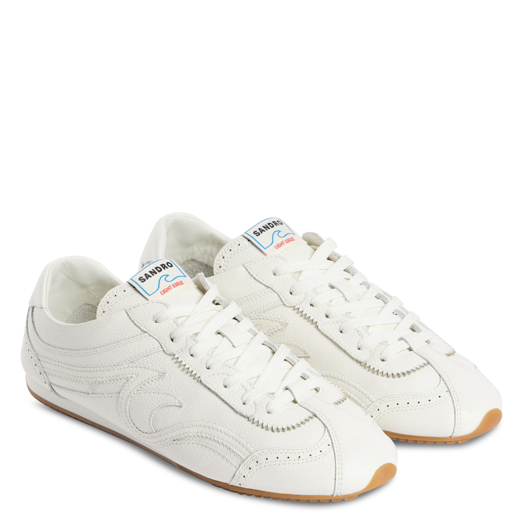 Baskets basses en cuir SANDRO Beige